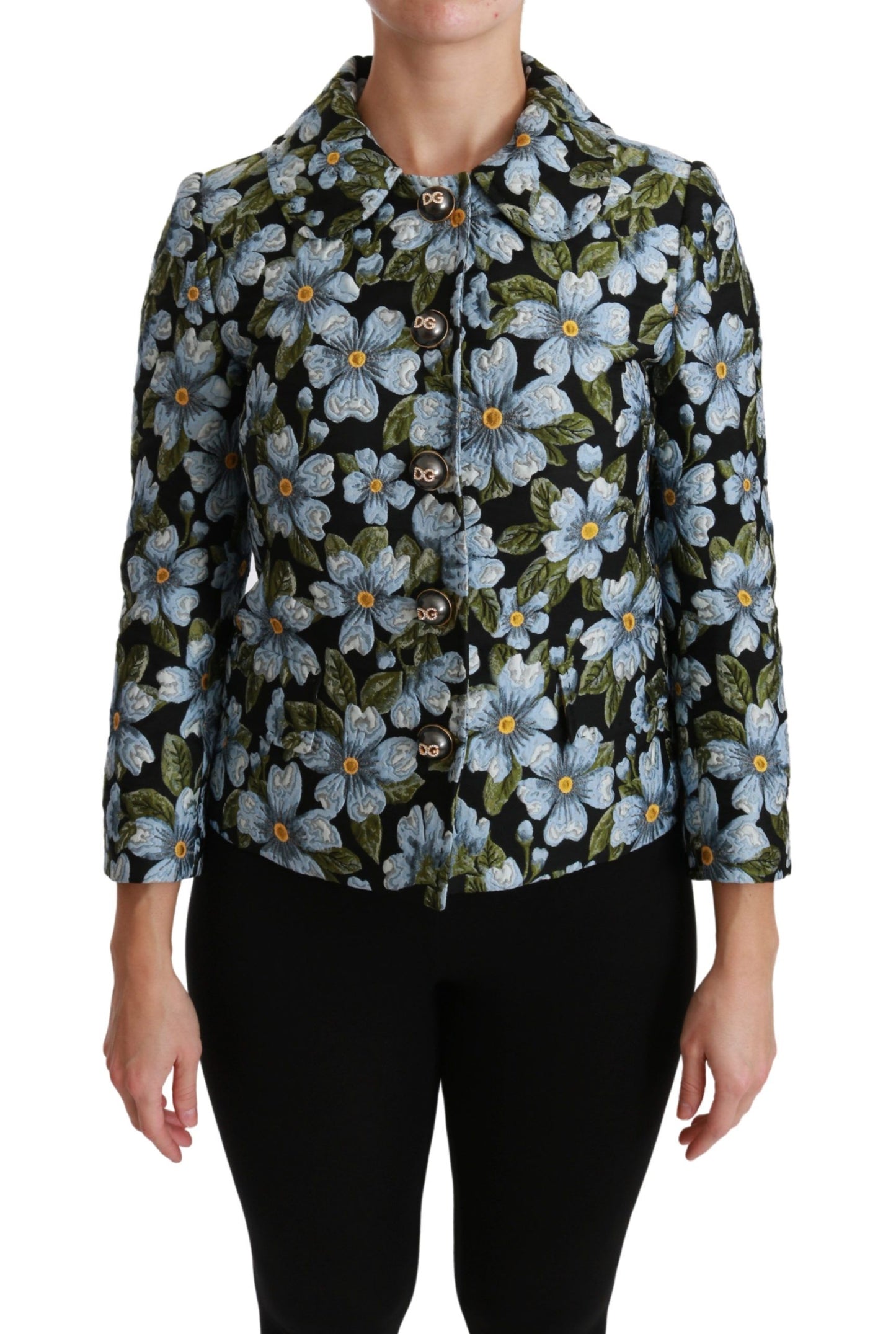 Dolce & Gabbana Multicolor Floral Blazer Coat Polyester Jacket Dolce & Gabbana