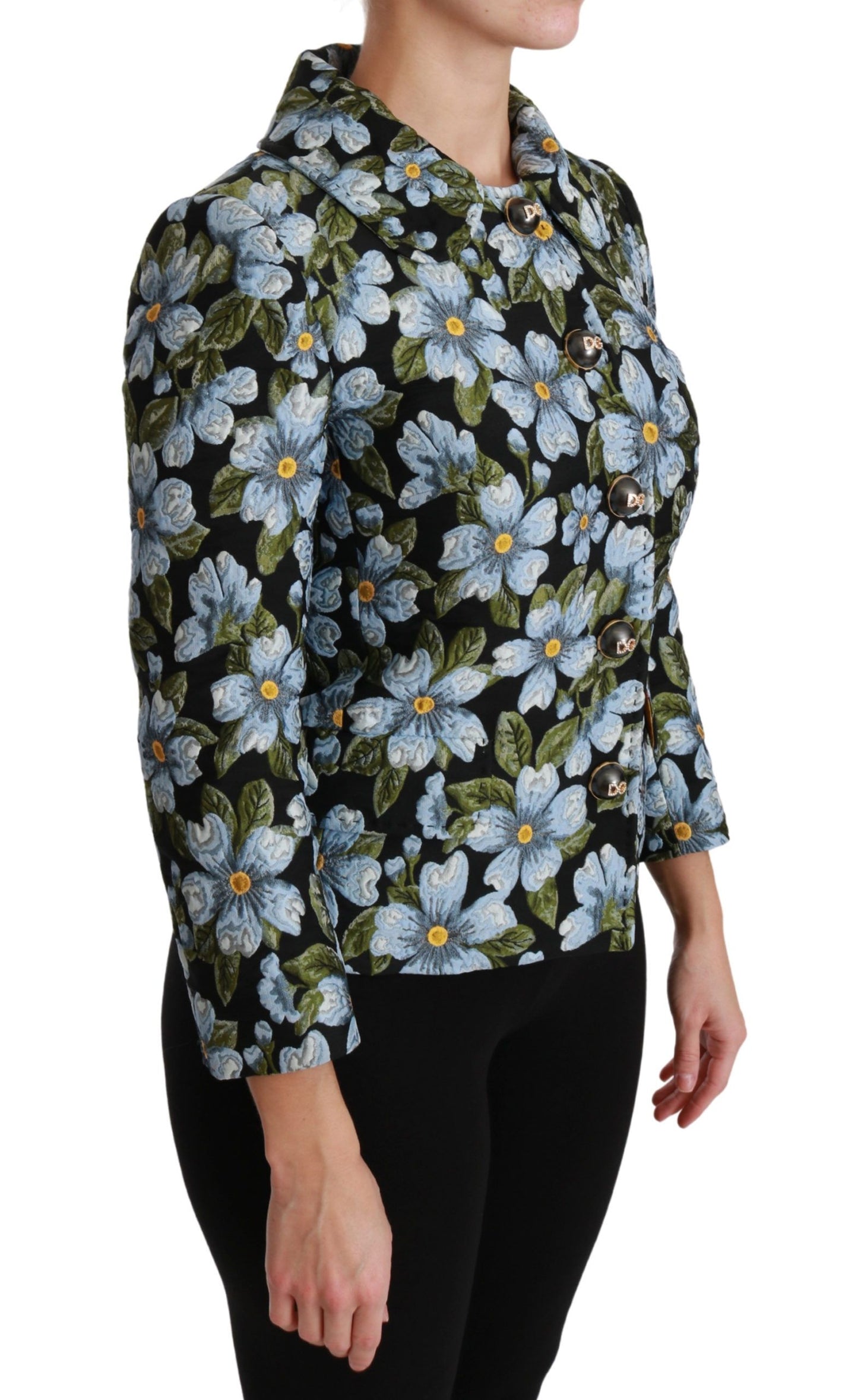 Dolce & Gabbana Multicolor Floral Blazer Coat Polyester Jacket Dolce & Gabbana