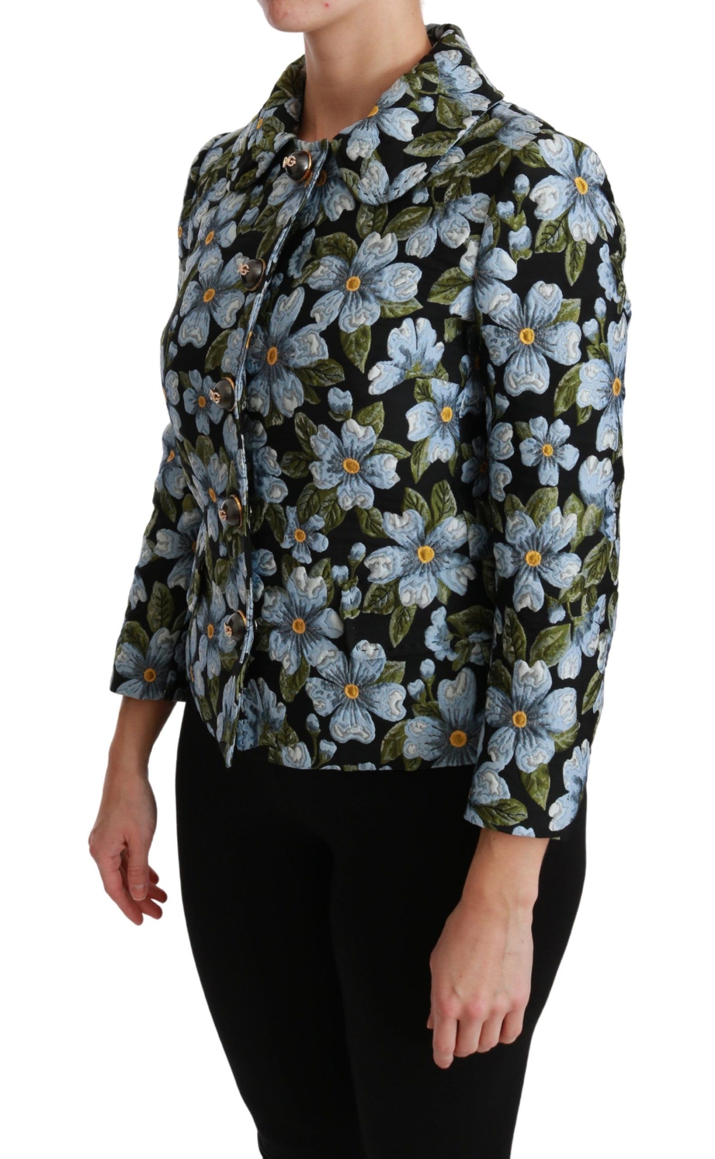 Dolce & Gabbana Multicolor Floral Blazer Coat Polyester Jacket Dolce & Gabbana