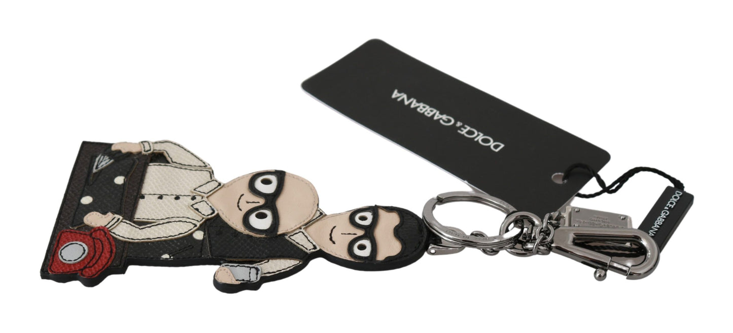 Dolce & Gabbana Leather Dominico Stefano #DGFAMILY Logo Badge Keychain Dolce & Gabbana