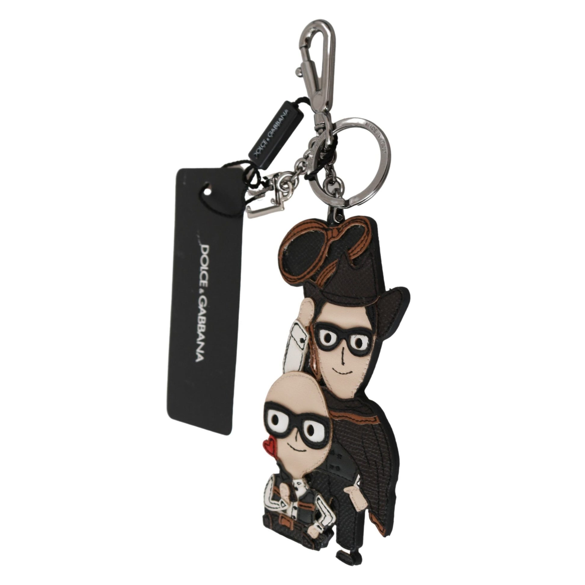 Dolce & Gabbana Leather Dominico Stefano SICILY WESTERN Badge Keychain Dolce & Gabbana