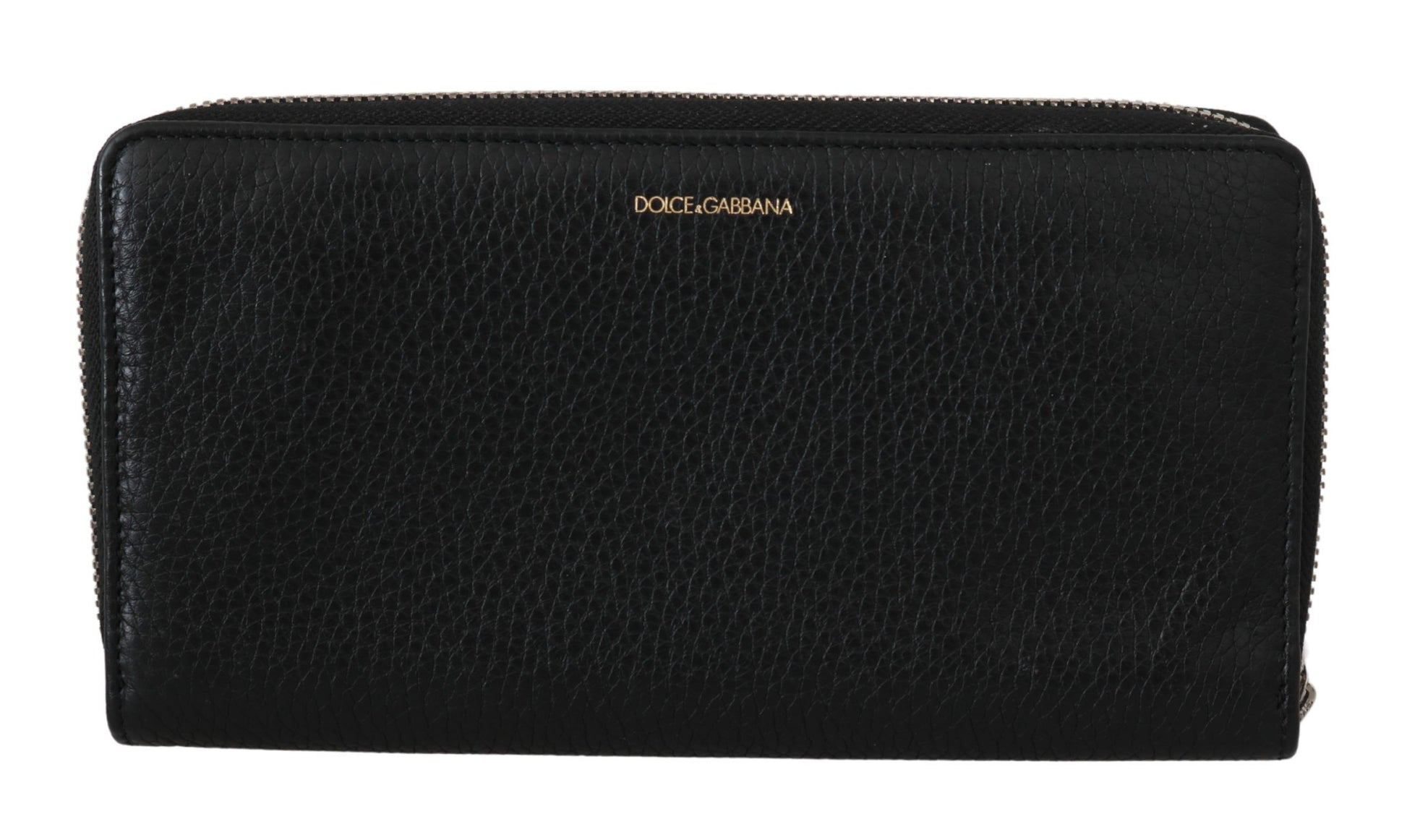Dolce & Gabbana Black Mens Zipper Continental Purse 100% Leather Wallet Dolce & Gabbana