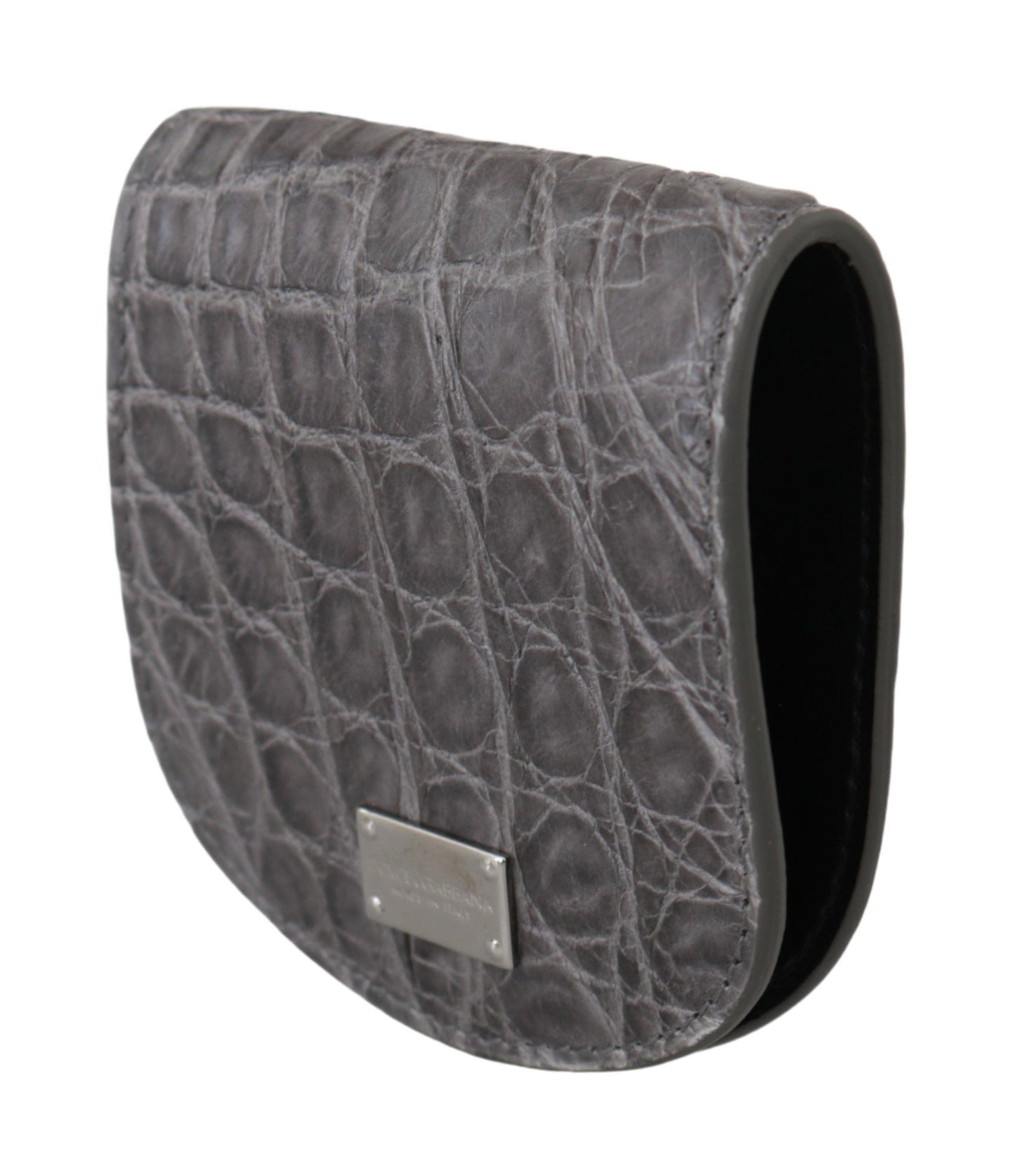 Dolce & Gabbana Gray Exotic Skin Condom Case Holder Pocket Wallet Dolce & Gabbana