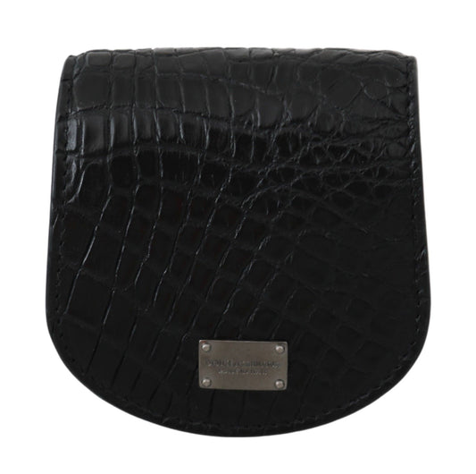 Dolce & Gabbana Black Exotic Skin Pocket Condom Case Holder Dolce & Gabbana