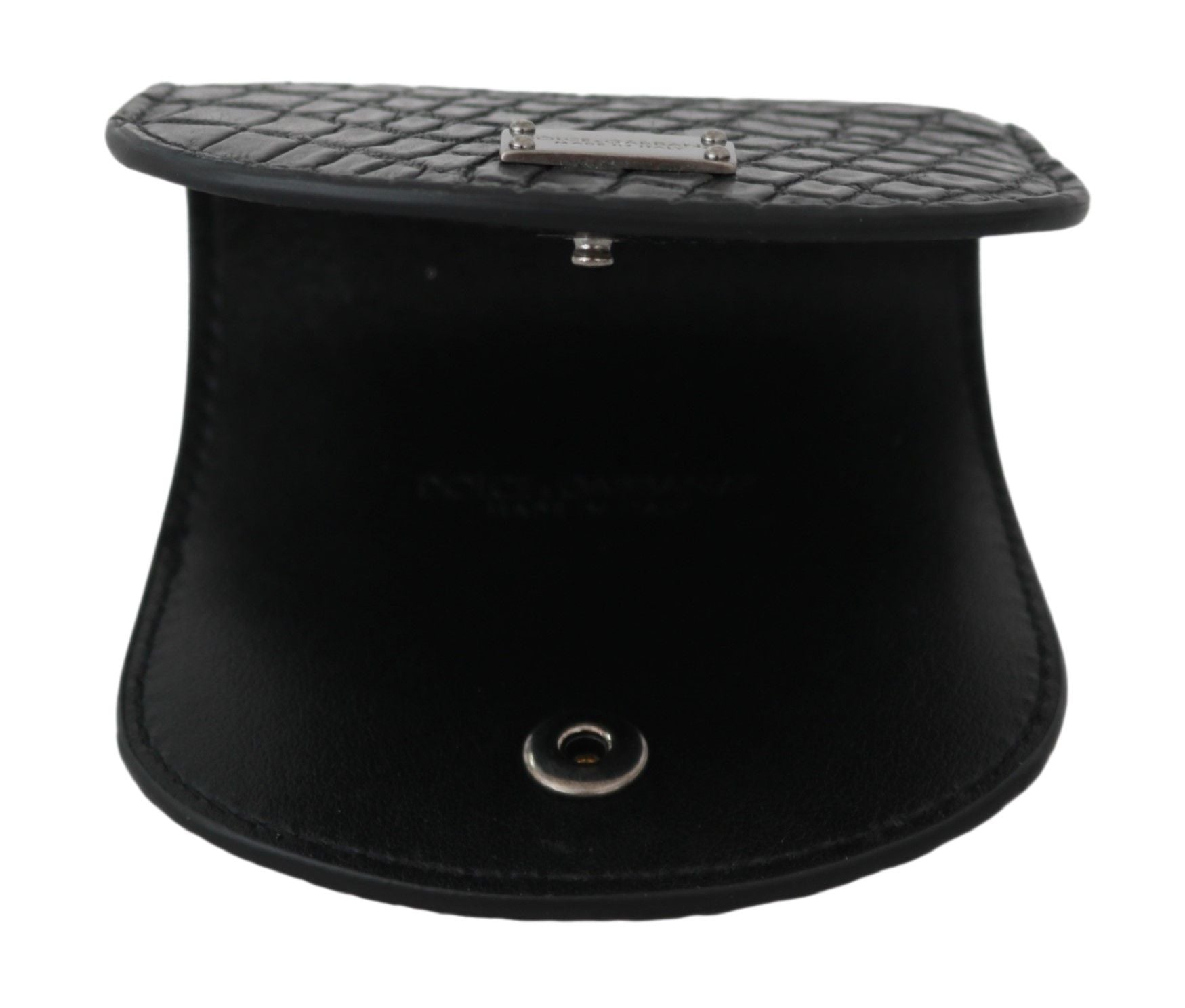 Dolce & Gabbana Black Exotic Skin Pocket Condom Case Holder Dolce & Gabbana