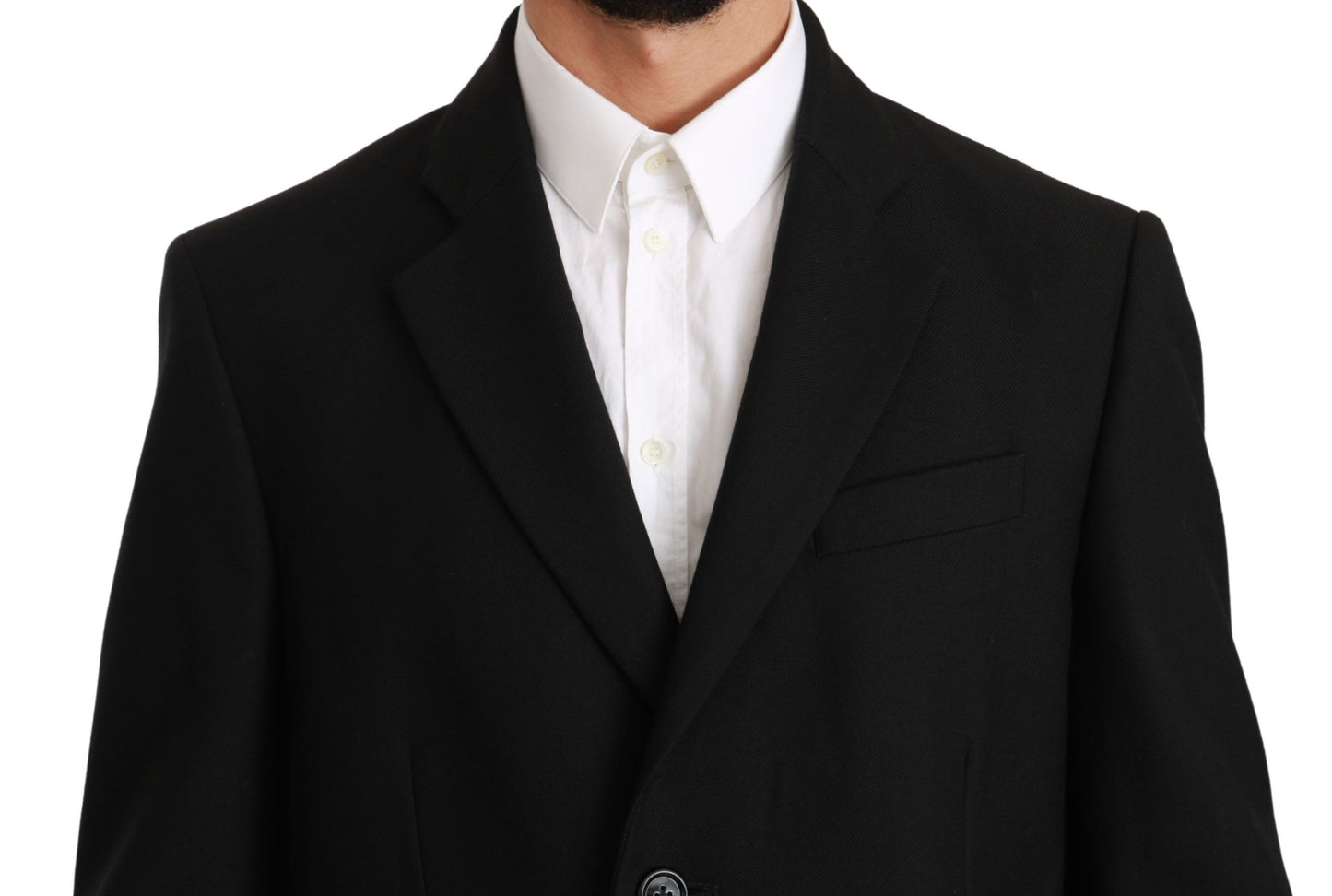 Dolce & Gabbana Black 100% Wool Jacket Coat Blazer Dolce & Gabbana