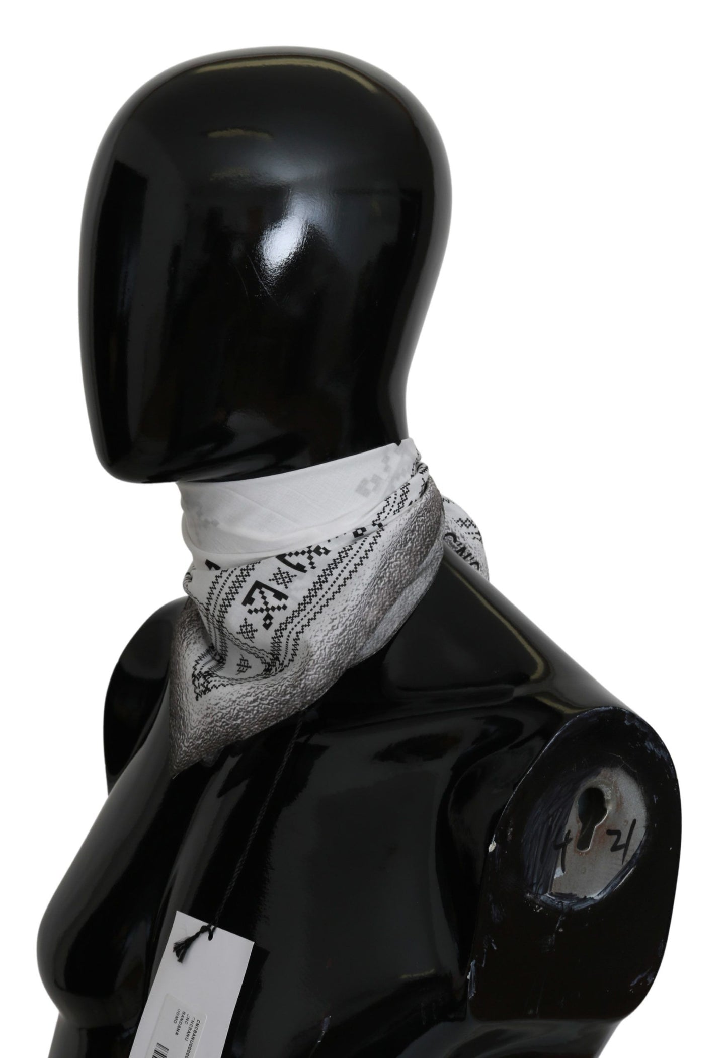 Costume National White Printed Bandana Cotton Scarf Costume National