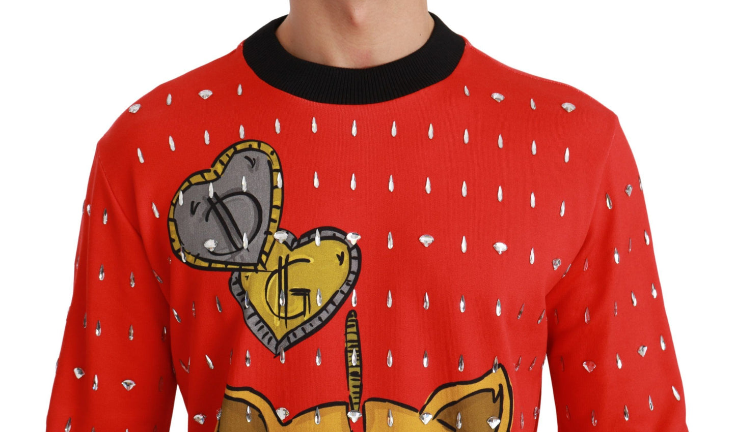 Dolce & Gabbana Red Crystal Pig of the Year Sweater Dolce & Gabbana