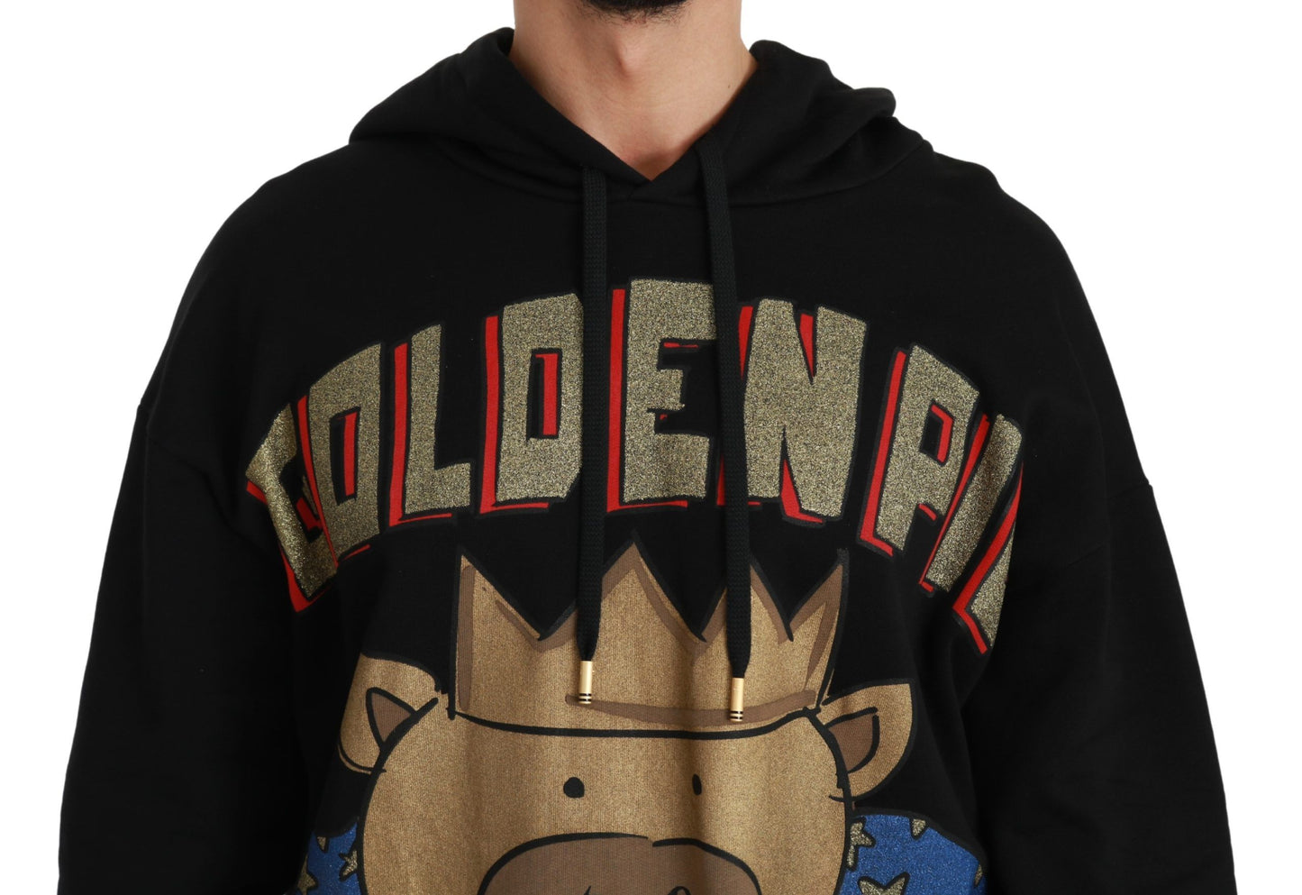 Dolce & Gabbana Black Sweater Pig of the Year Hooded Dolce & Gabbana