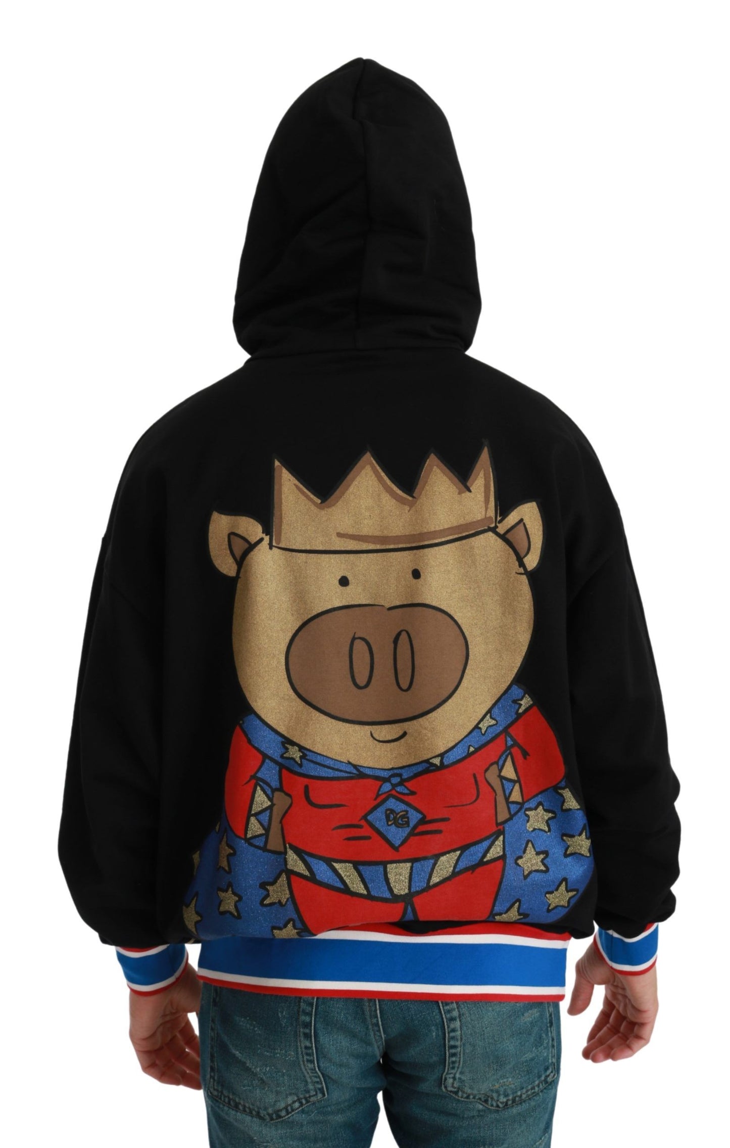 Dolce & Gabbana Black Sweater Pig of the Year Hooded Dolce & Gabbana
