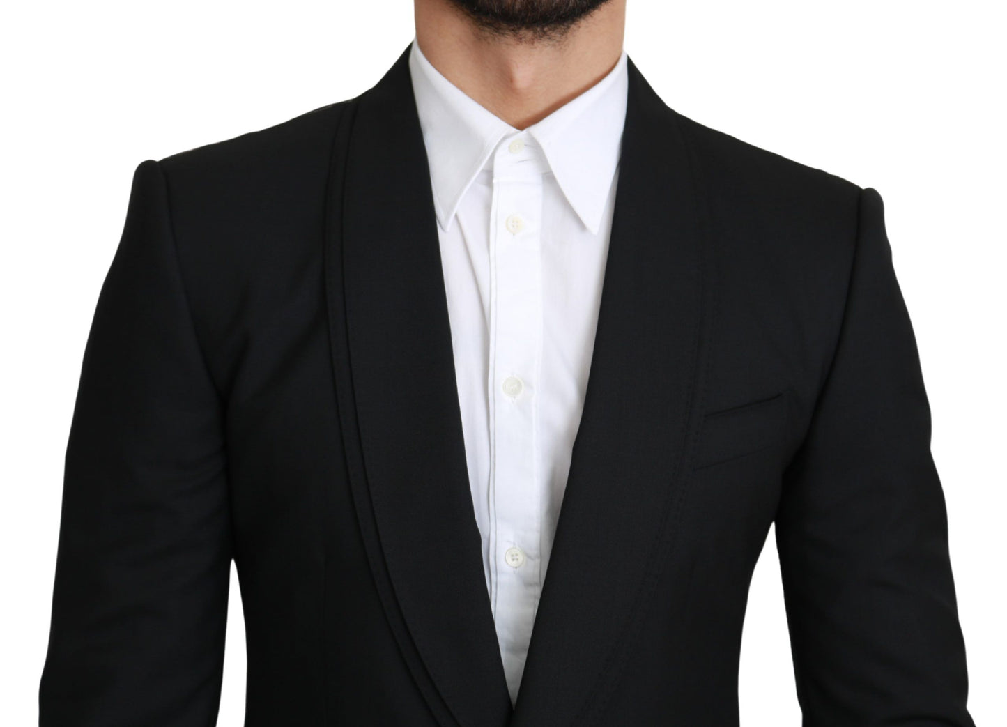 Dolce & Gabbana Black Single Breasted Formal Wool Blazer Dolce & Gabbana