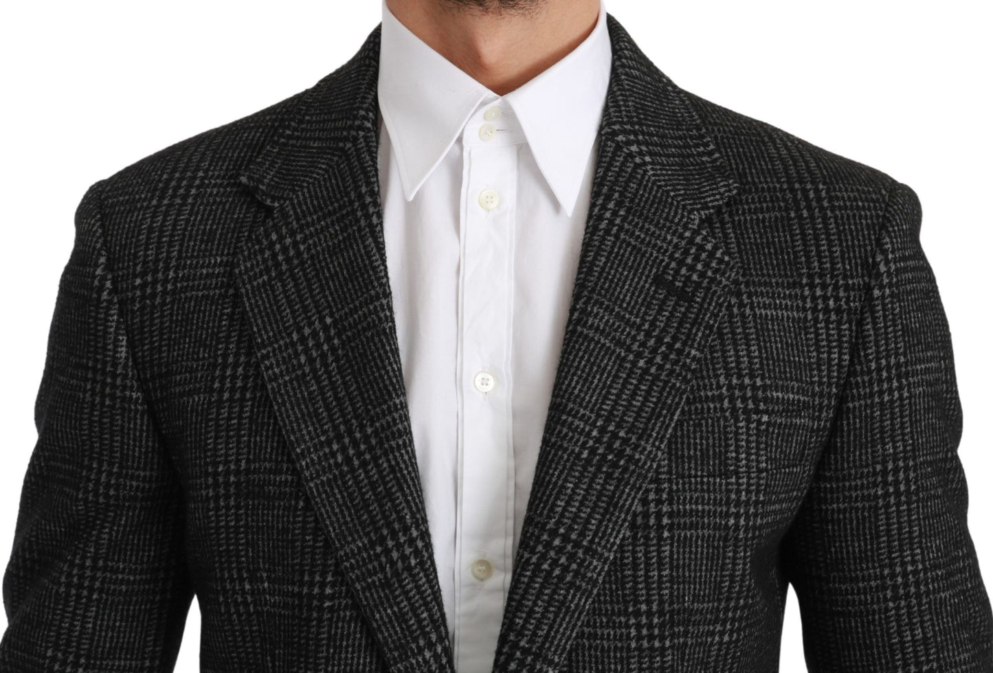 Dolce & Gabbana Gray Plaid Check Slim Fit Jacket Blazer Dolce & Gabbana