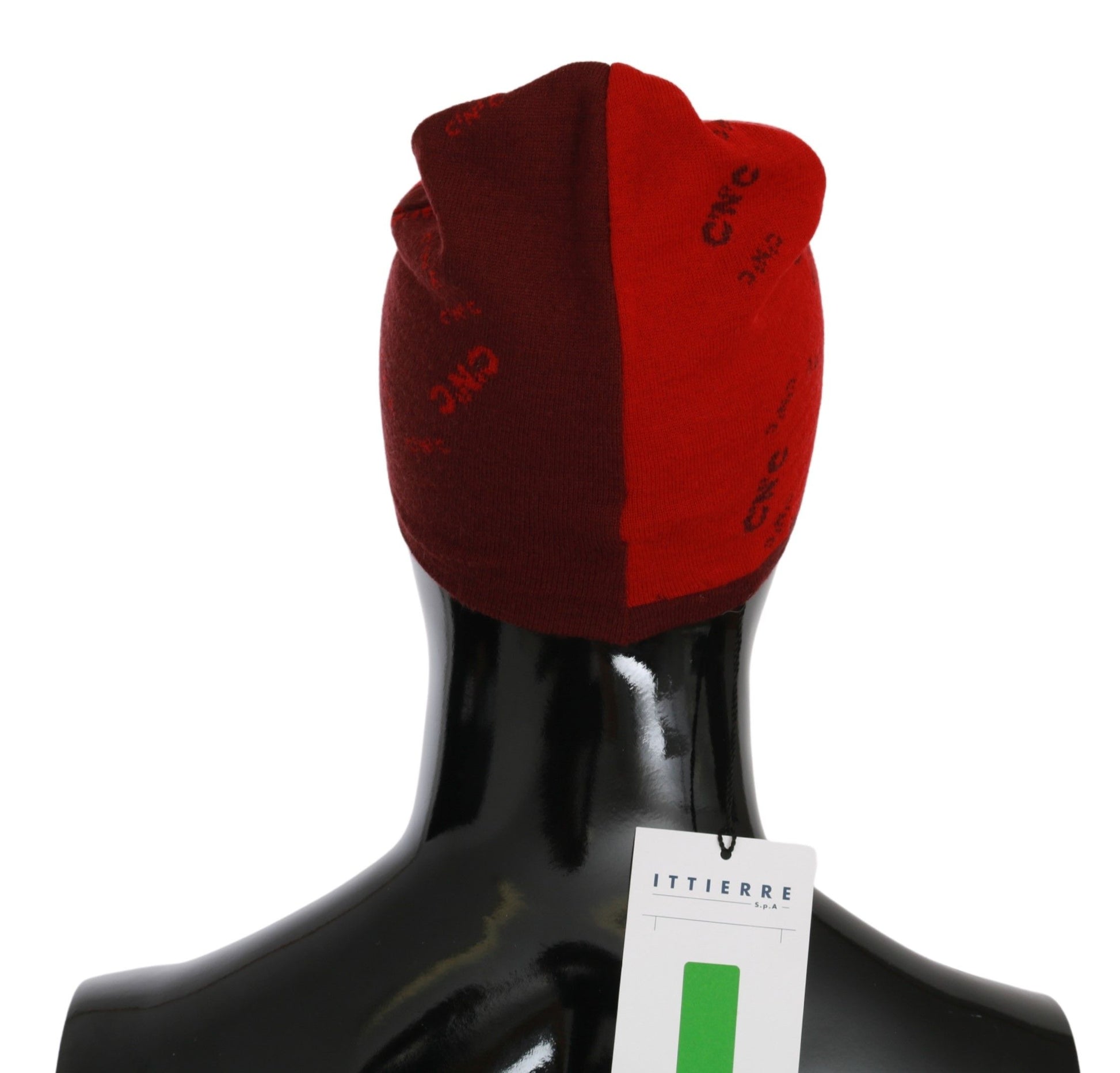 Costume National Red Wool Blend Branded Beanie Hat Costume National