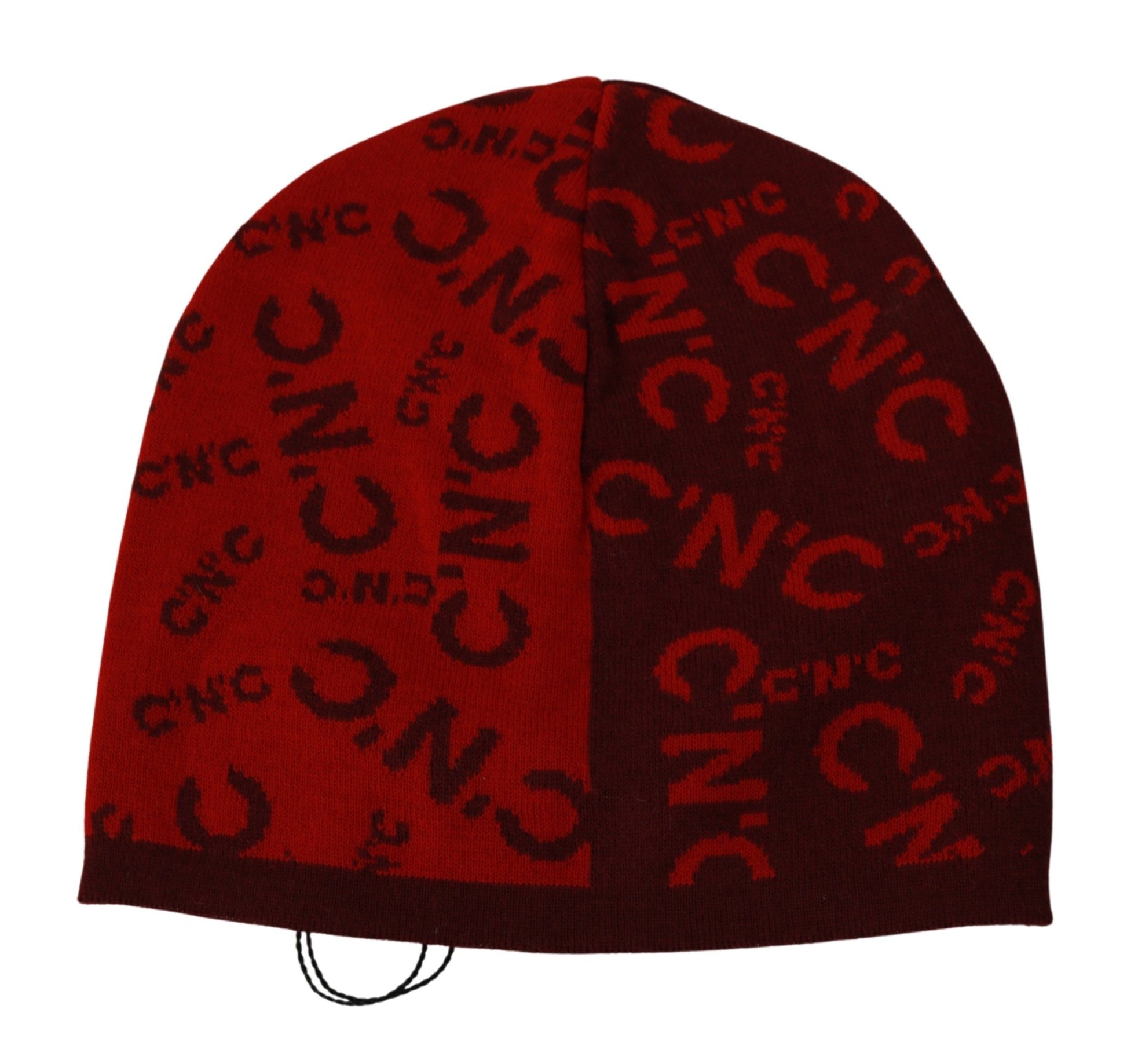 Costume National Red Wool Blend Branded Beanie Hat Costume National