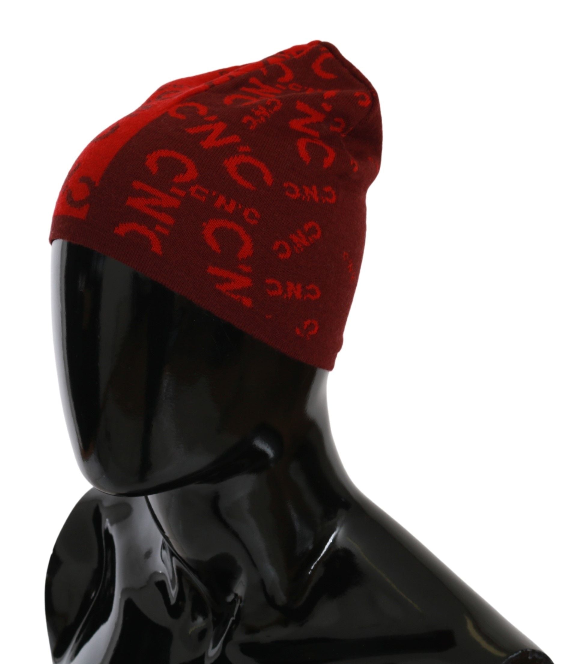 Costume National Red Wool Blend Branded Beanie Hat Costume National