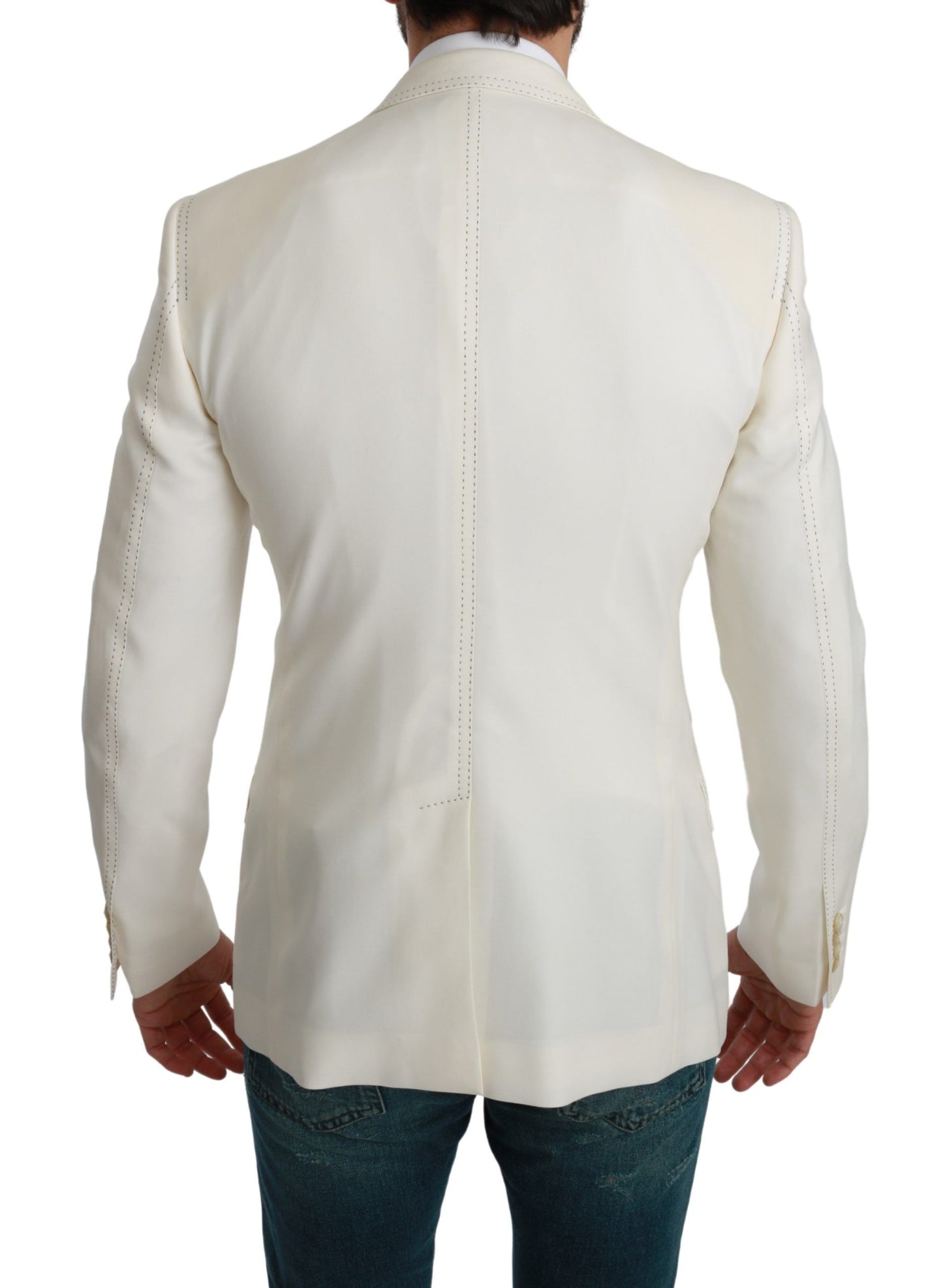 Dolce & Gabbana SICILIA Cream Single Breasted Formal Blazer Dolce & Gabbana