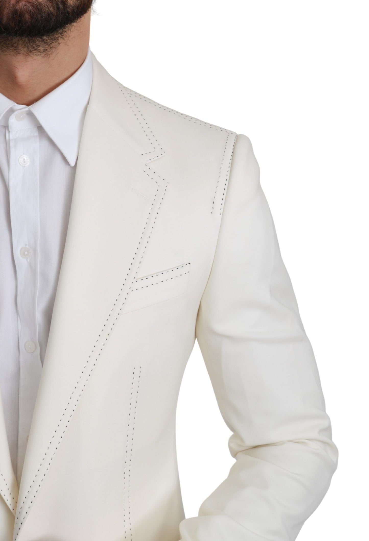 Dolce & Gabbana SICILIA Cream Single Breasted Formal Blazer Dolce & Gabbana