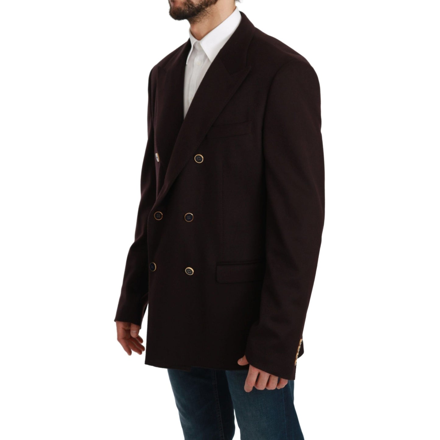 Dolce & Gabbana Bordeaux Cashmere Coat TAORMINA Blazer Dolce & Gabbana