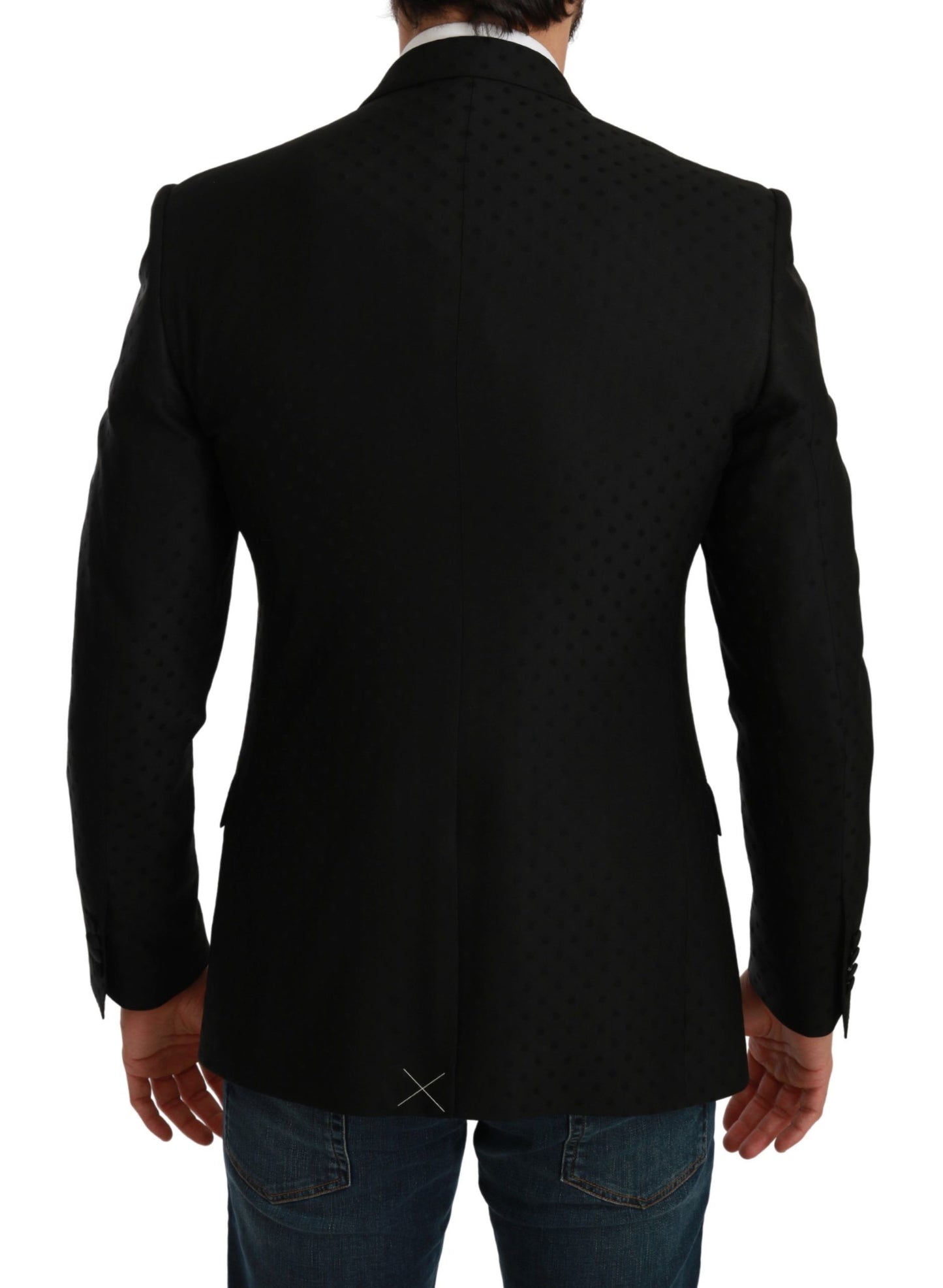 Dolce & Gabbana Black Slim Fit Coat Jacket MARTINI Blazer Dolce & Gabbana