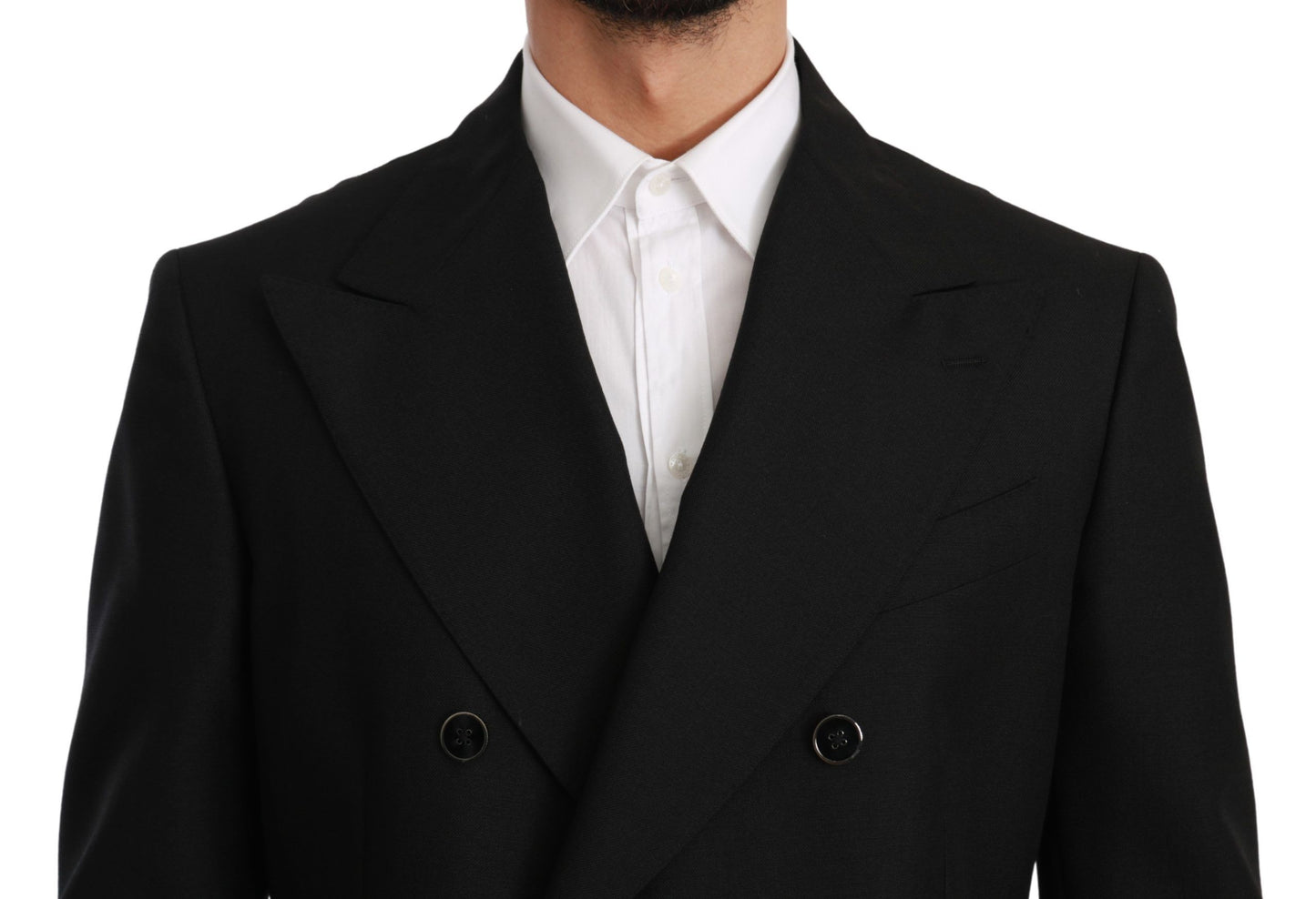 Dolce & Gabbana Black Slim Fit Jacket Coat Wool Blazer Dolce & Gabbana