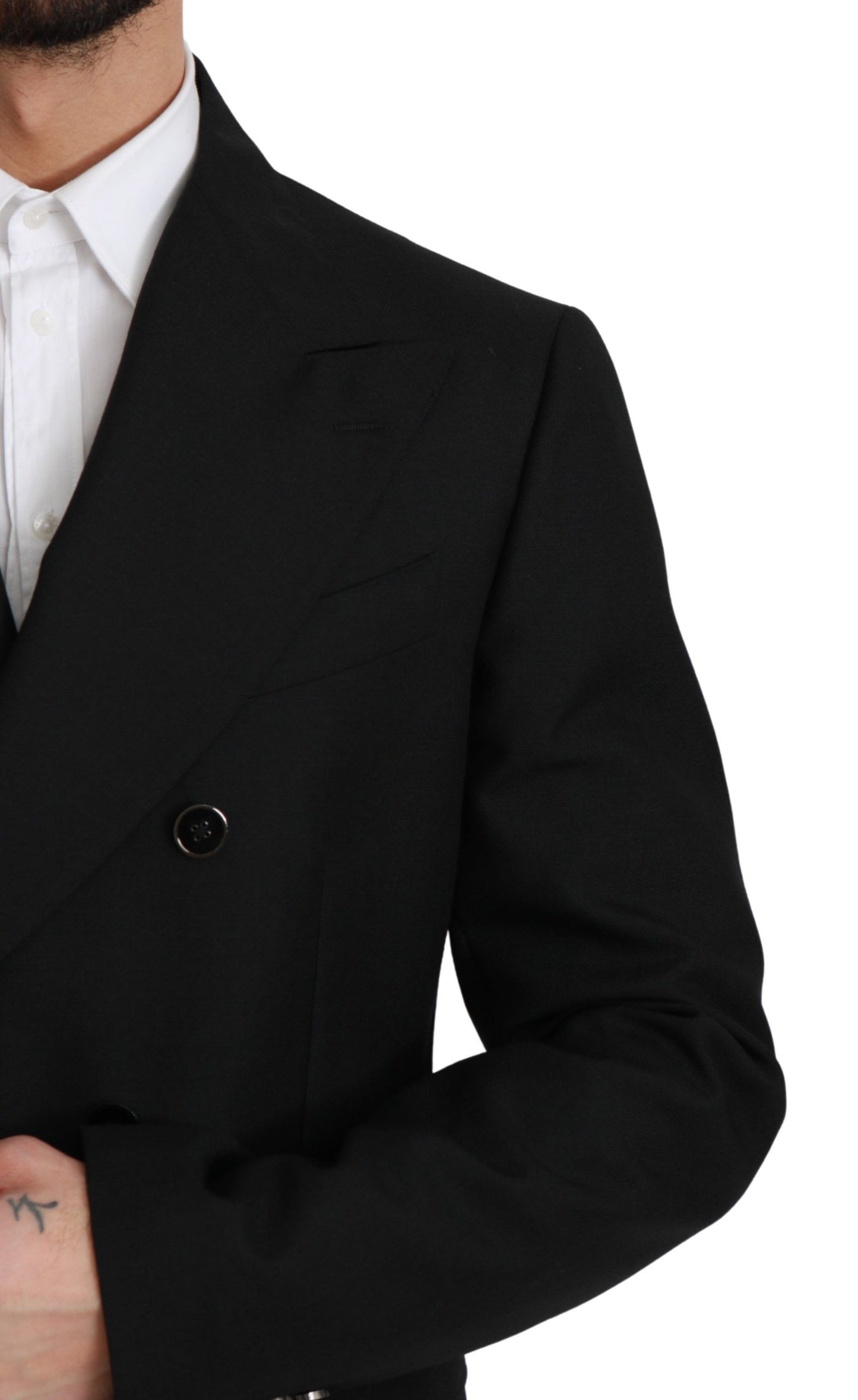 Dolce & Gabbana Black Slim Fit Jacket Coat Wool Blazer Dolce & Gabbana