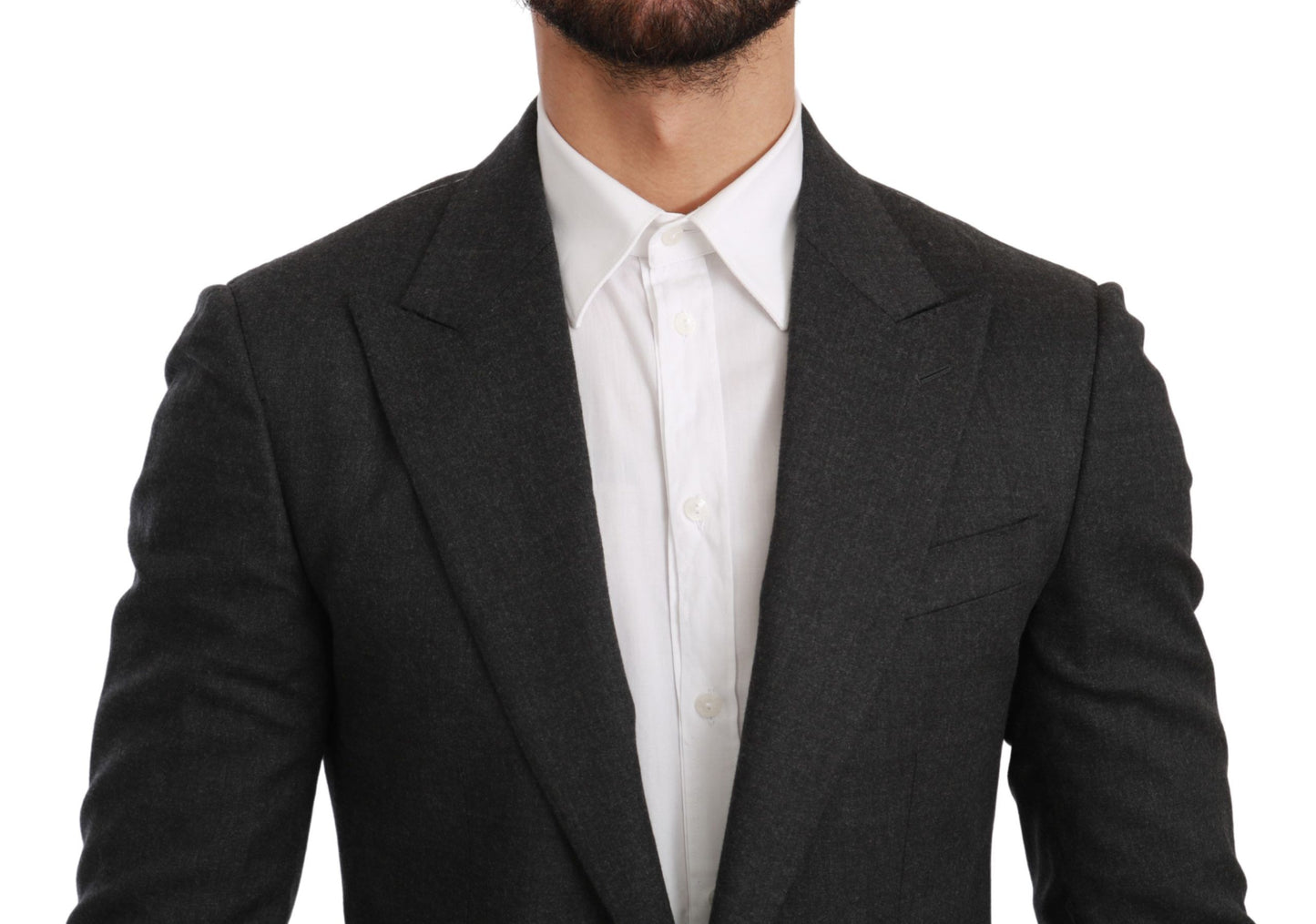 Dolce & Gabbana Gray NAPOLI Slim Fit Jacket Wool Blazer Dolce & Gabbana
