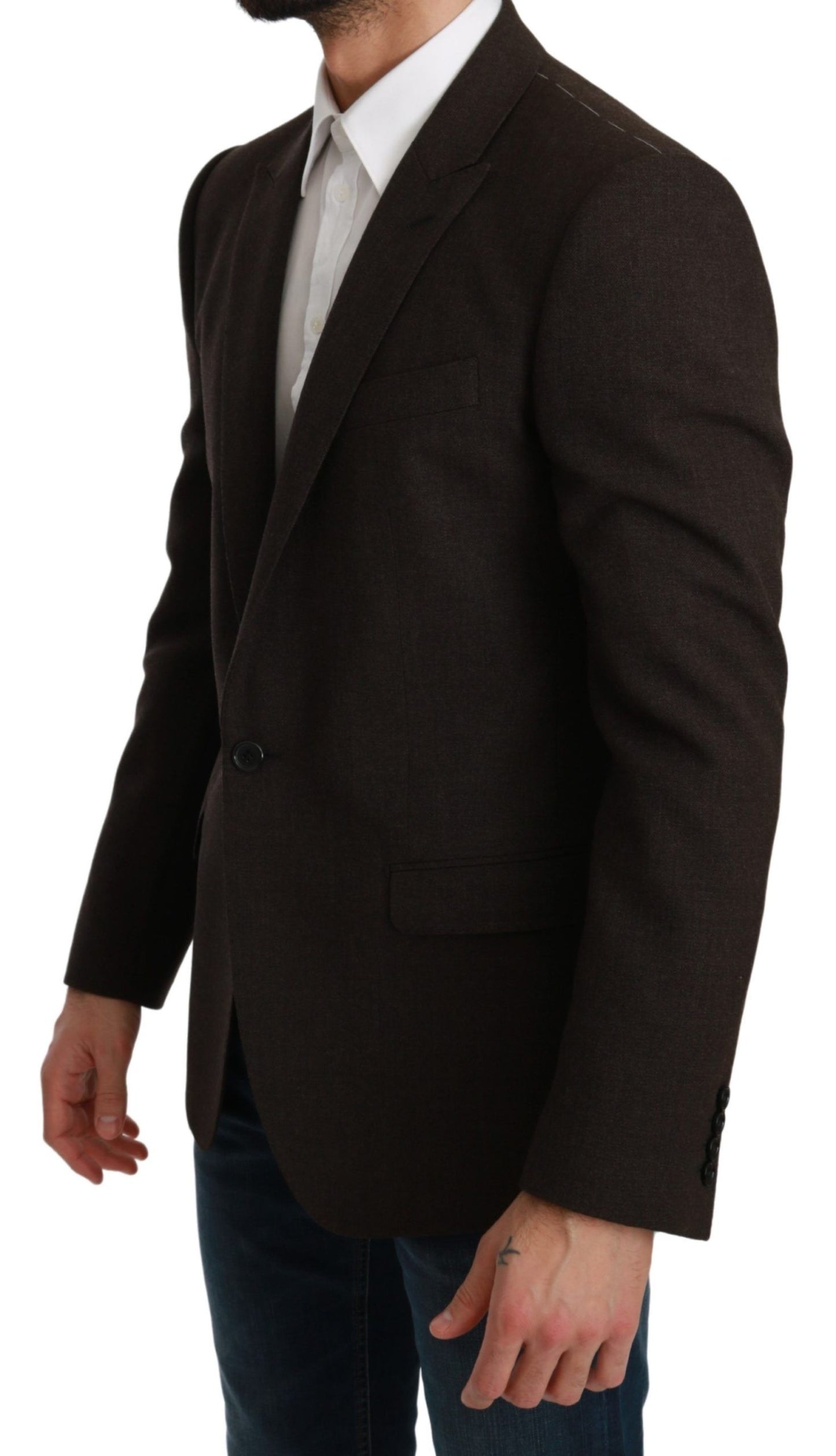 Dolce & Gabbana Brown Slim Fit Coat Jacket MARTINI Blazer Dolce & Gabbana