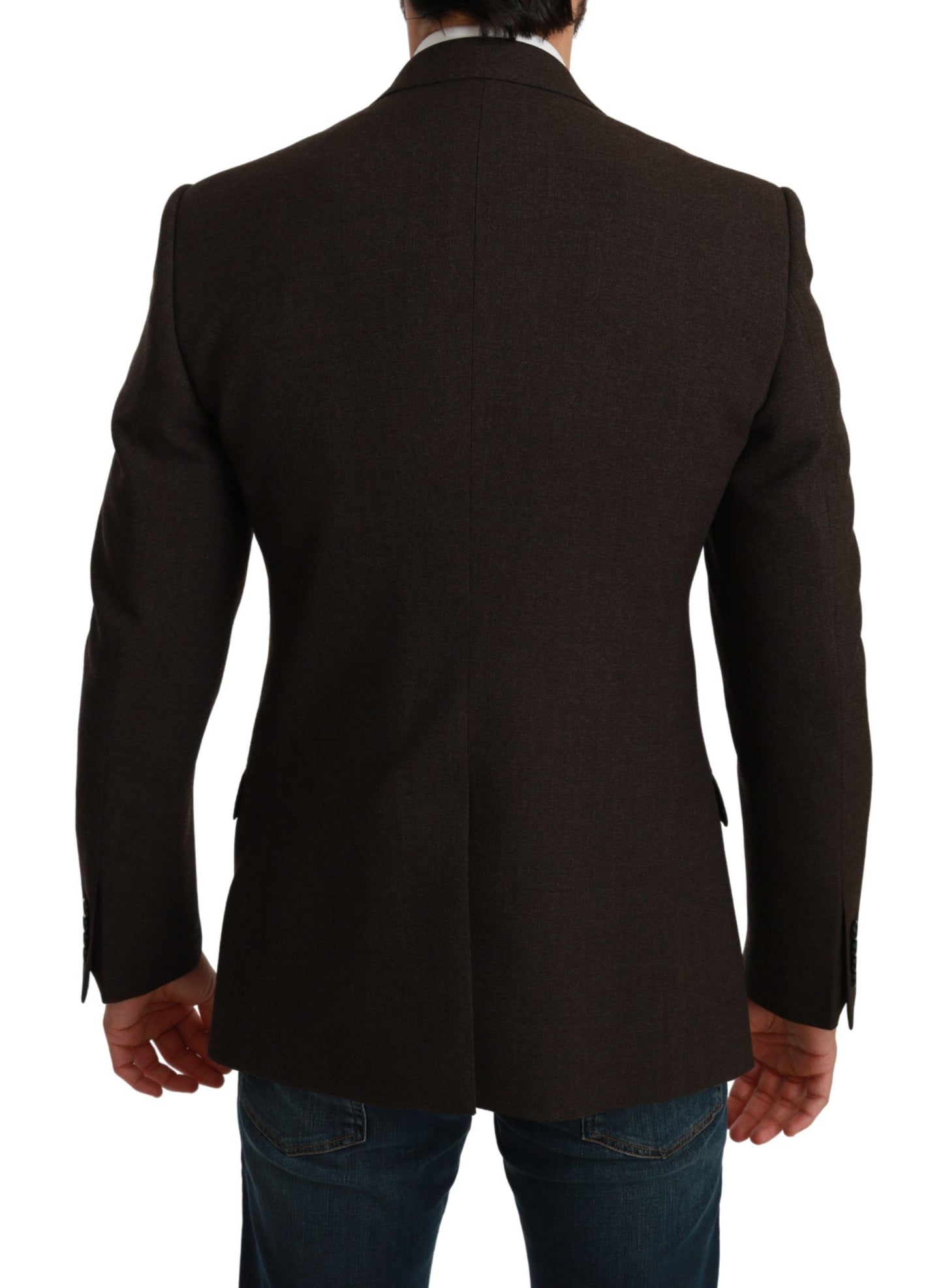 Dolce & Gabbana Brown Slim Fit Coat Jacket MARTINI Blazer Dolce & Gabbana