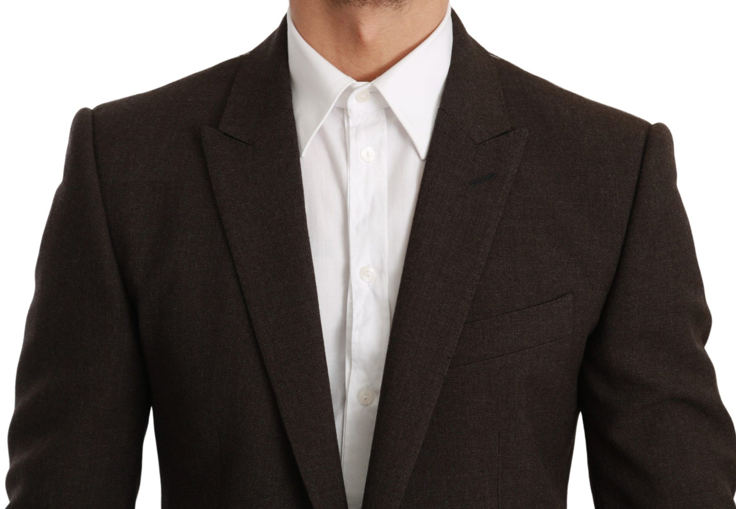 Dolce & Gabbana Brown Slim Fit Coat Jacket MARTINI Blazer Dolce & Gabbana