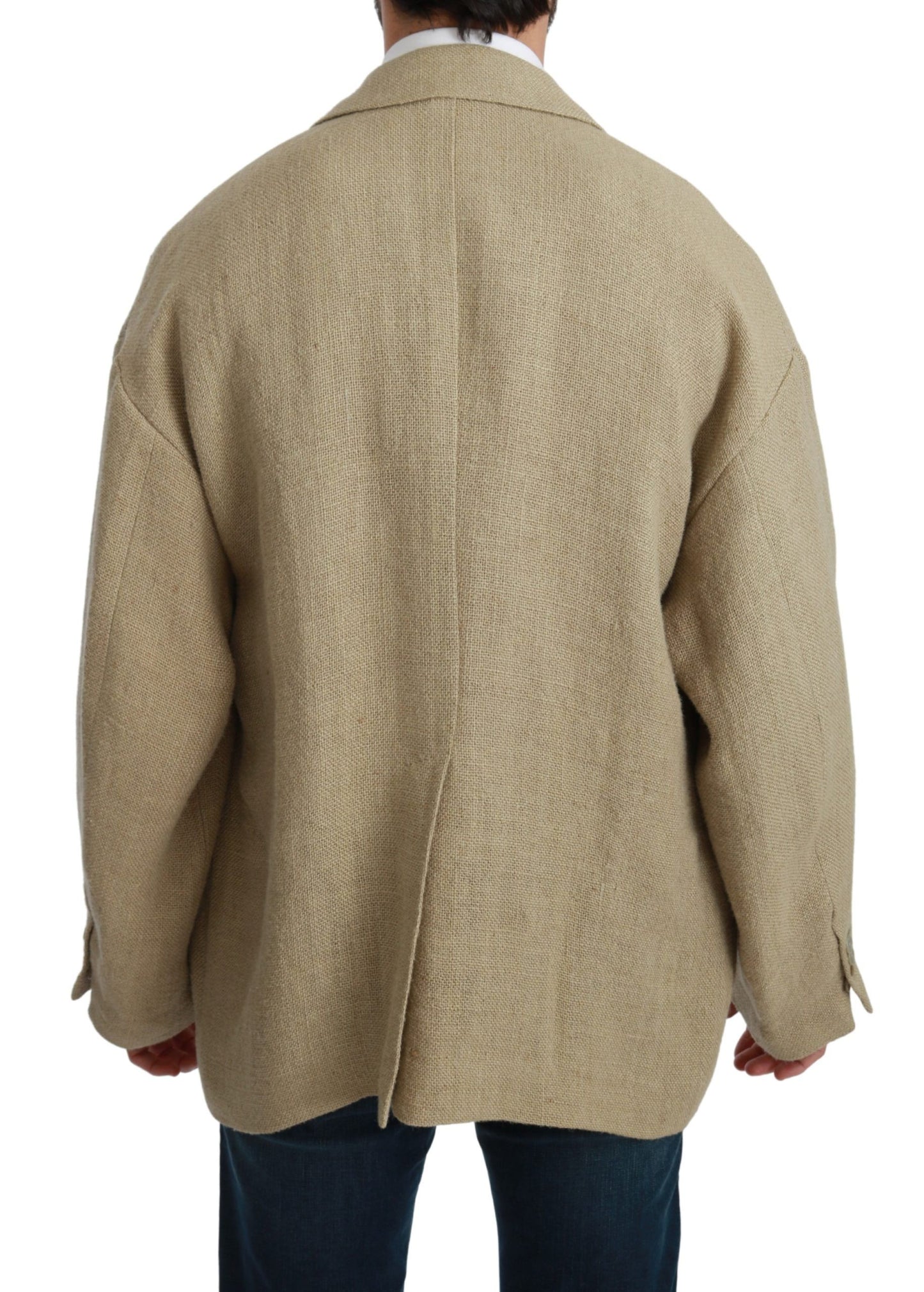 Dolce & Gabbana Beige Jacket Coat 100% Jute Blazer Coat Dolce & Gabbana