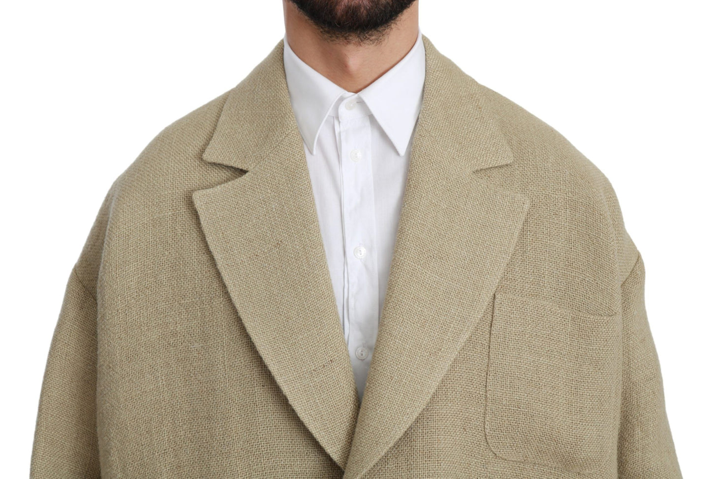 Dolce & Gabbana Beige Jacket Coat 100% Jute Blazer Coat Dolce & Gabbana