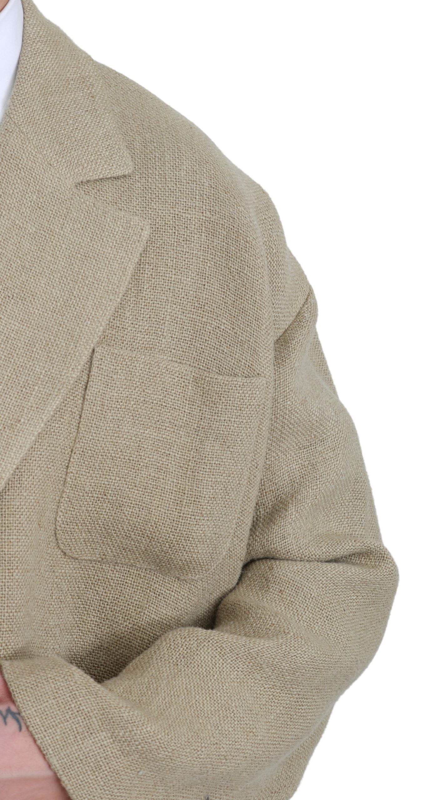Dolce & Gabbana Beige Jacket Coat 100% Jute Blazer Coat Dolce & Gabbana