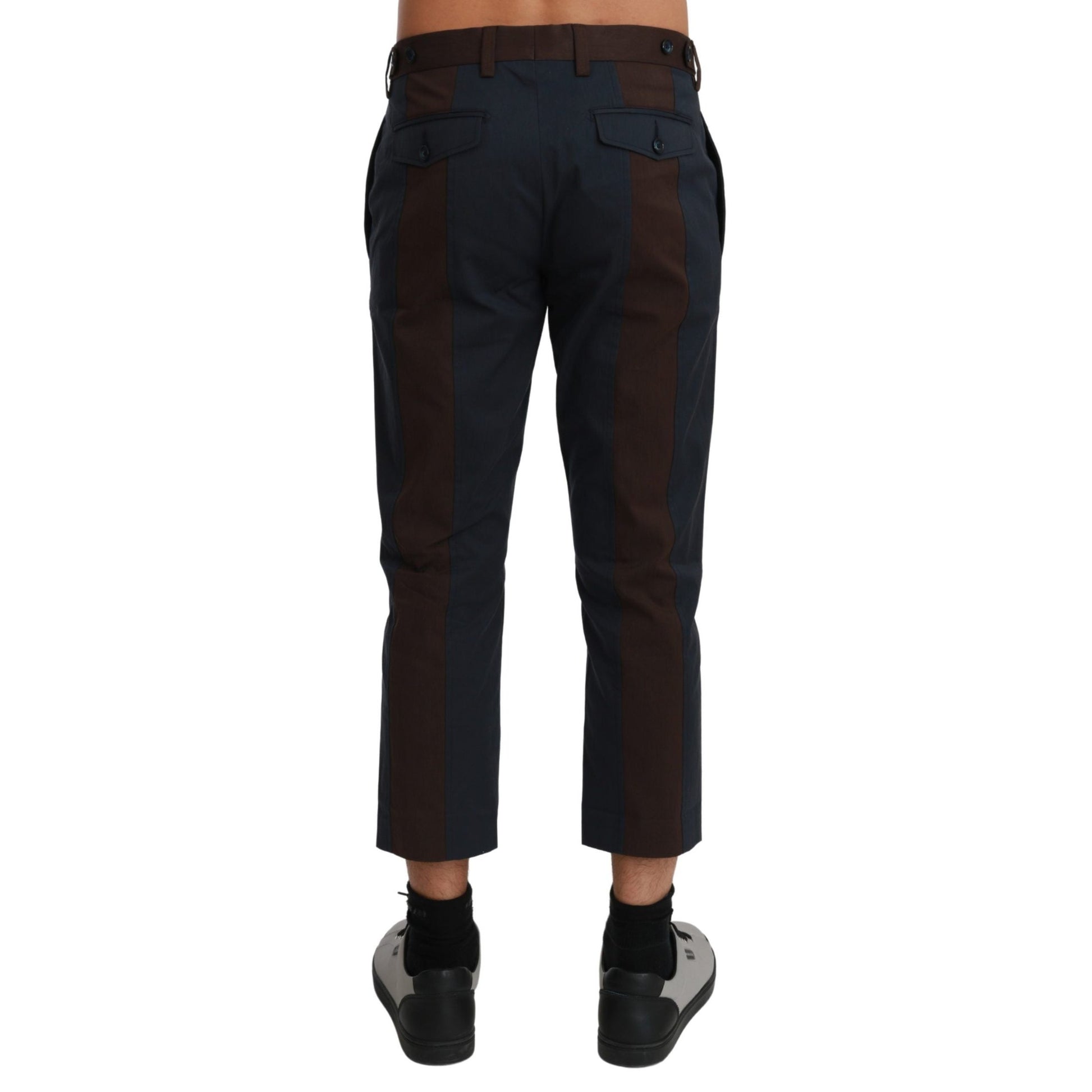 Dolce & Gabbana Brown Stripes Cropped Trousers Pants Dolce & Gabbana