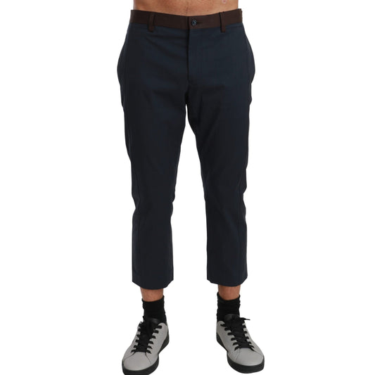 Dolce & Gabbana Brown Stripes Cropped Trousers Pants Dolce & Gabbana