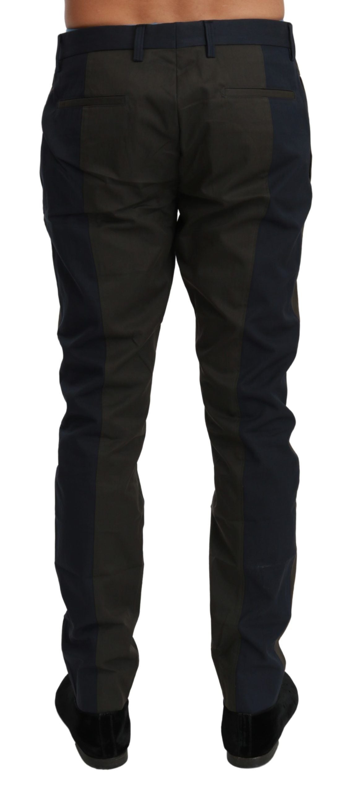 Dolce & Gabbana Blue Gray Stripes Trouser Cotton Pants Dolce & Gabbana