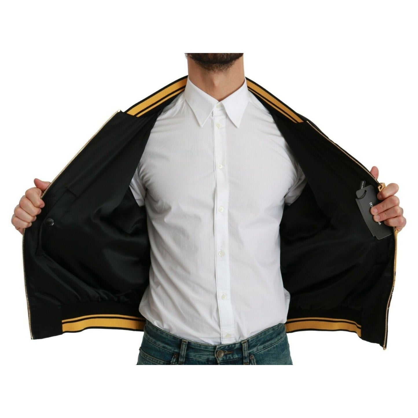 Dolce & Gabbana Black YEAR OF THE PIG Bomber Jacket