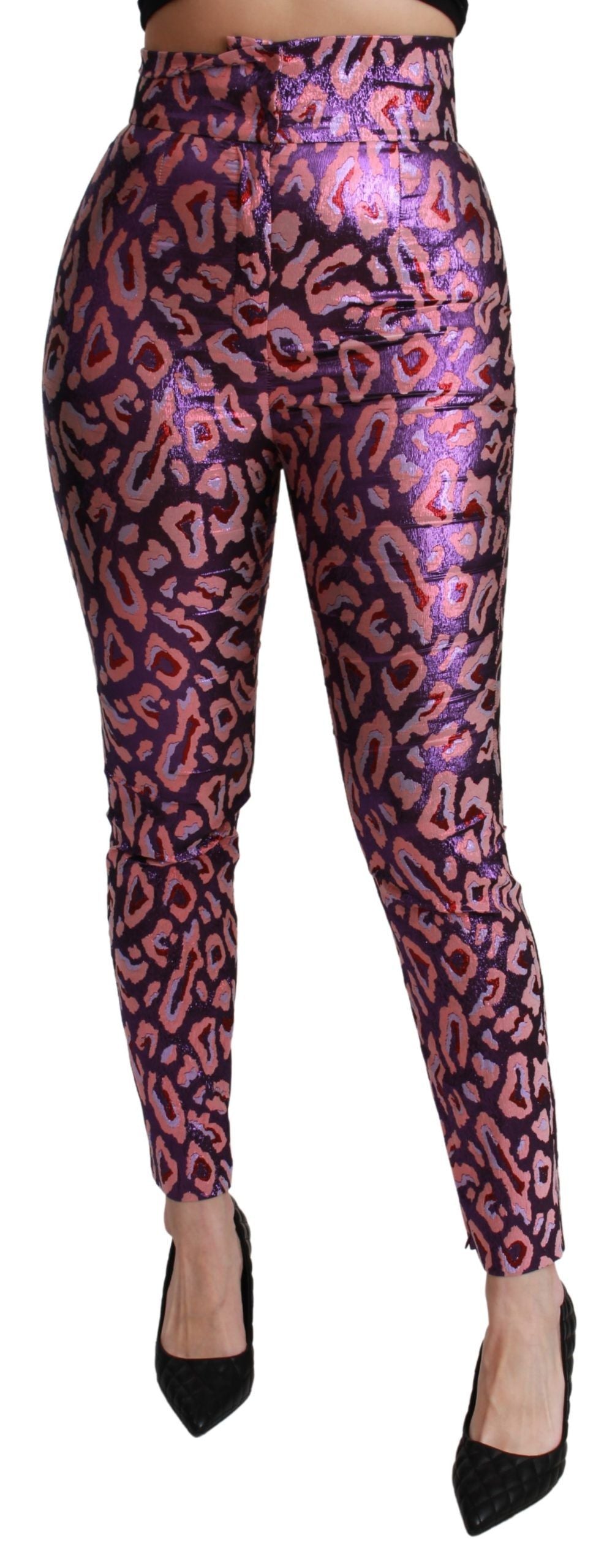 Dolce & Gabbana Multicolor Patterned Cropped High Waist Pants Dolce & Gabbana