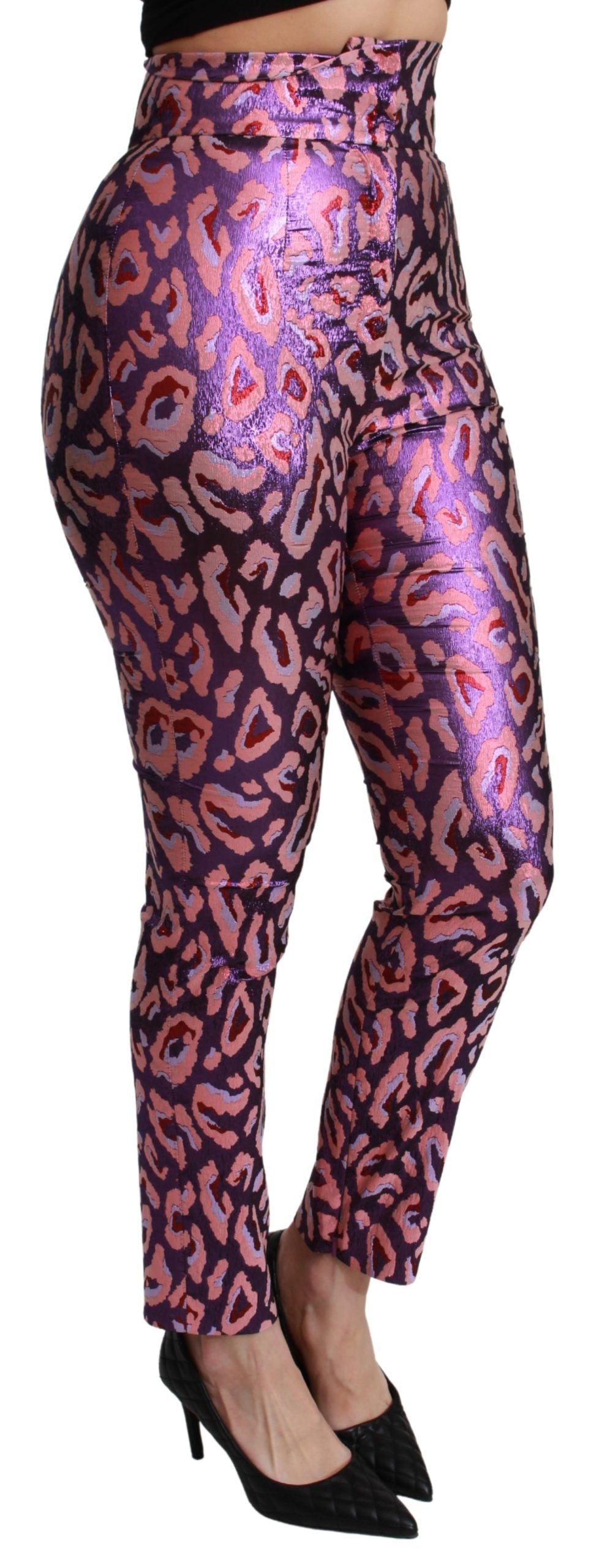 Dolce & Gabbana Multicolor Patterned Cropped High Waist Pants Dolce & Gabbana