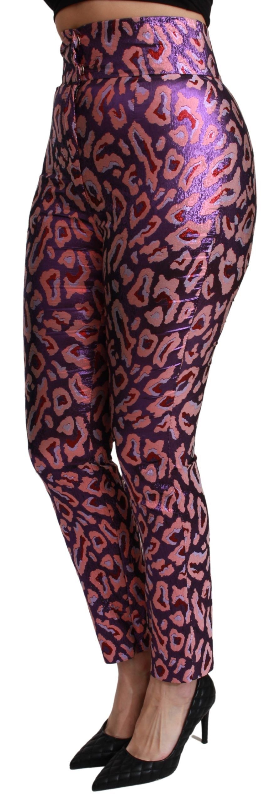 Dolce & Gabbana Multicolor Patterned Cropped High Waist Pants Dolce & Gabbana