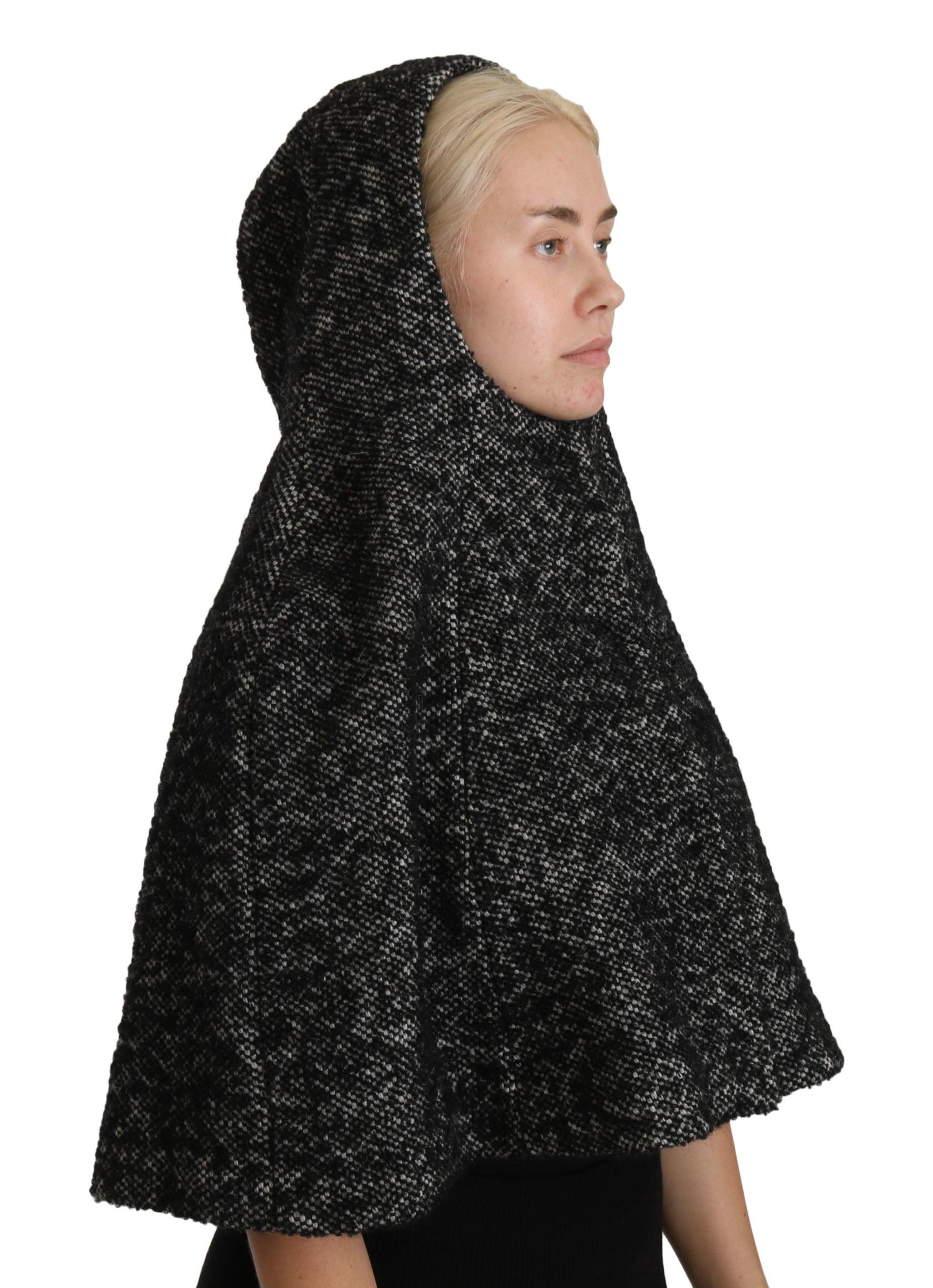 Dolce & Gabbana Gray Tweet Wool Kaftan Jacket Coat Top Dolce & Gabbana