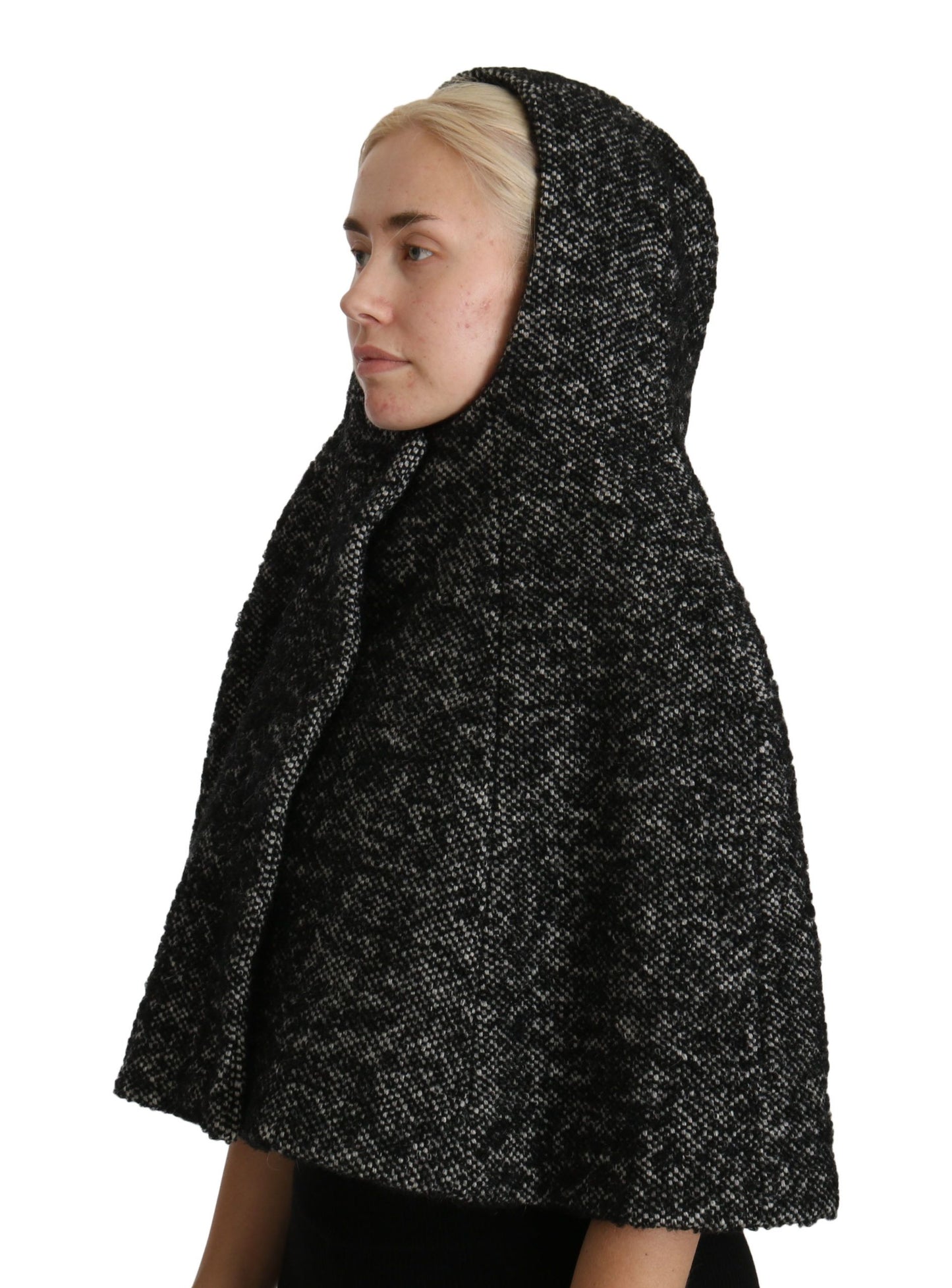 Dolce & Gabbana Gray Tweet Wool Kaftan Jacket Coat Top Dolce & Gabbana