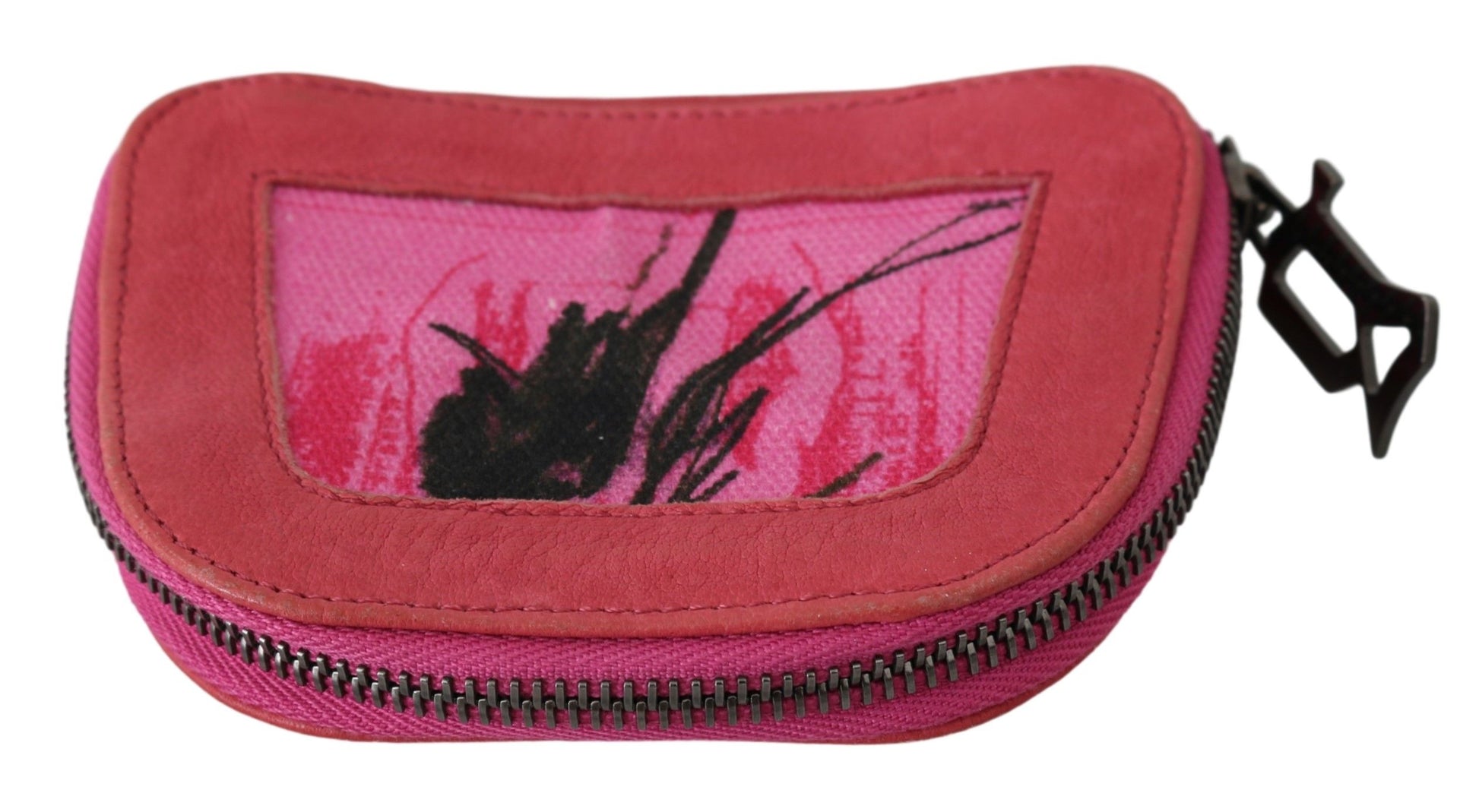 PINKO Pink Suede Printed Coin Holder Women Fabric Zippered Purse PINKO