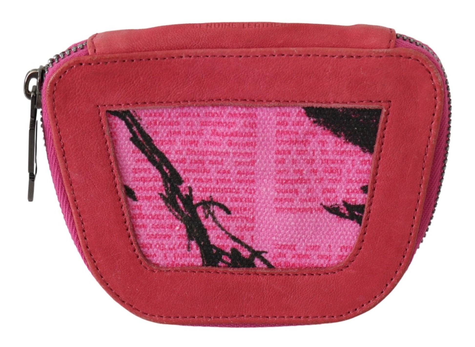 PINKO Pink Suede Printed Coin Holder Women Fabric Zippered Purse PINKO