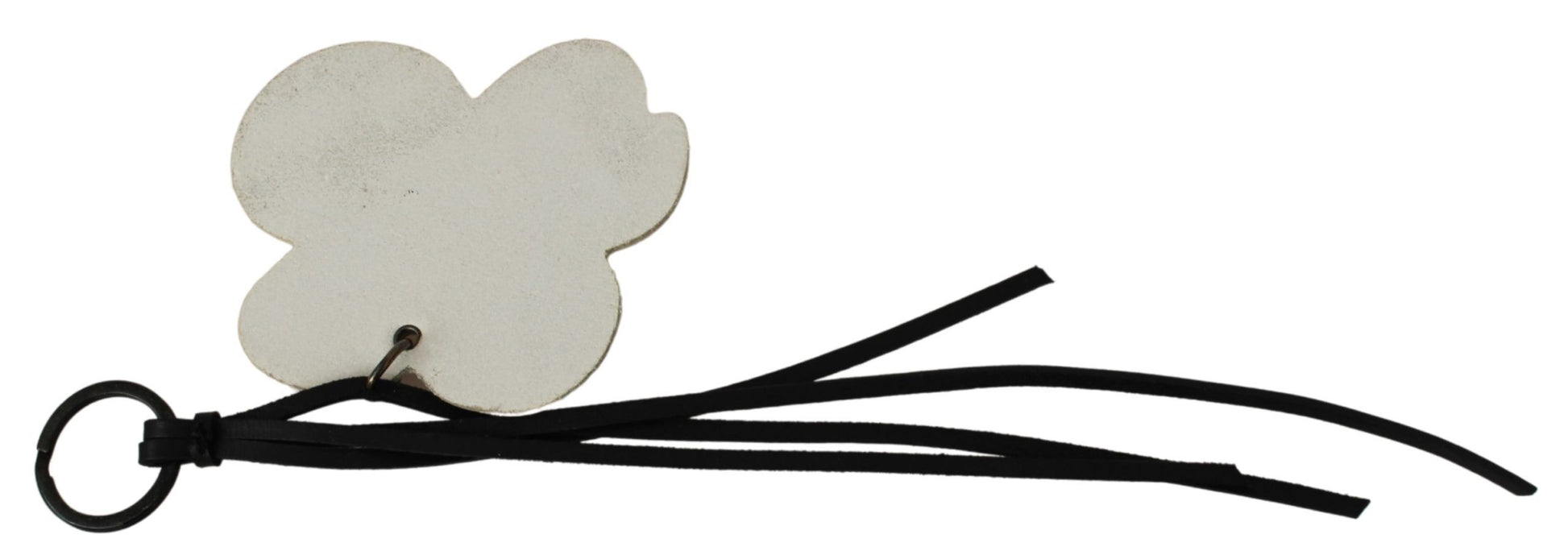 Costume National White Leather Butterfly Logo Keyring C'N'C Keychain Costume National