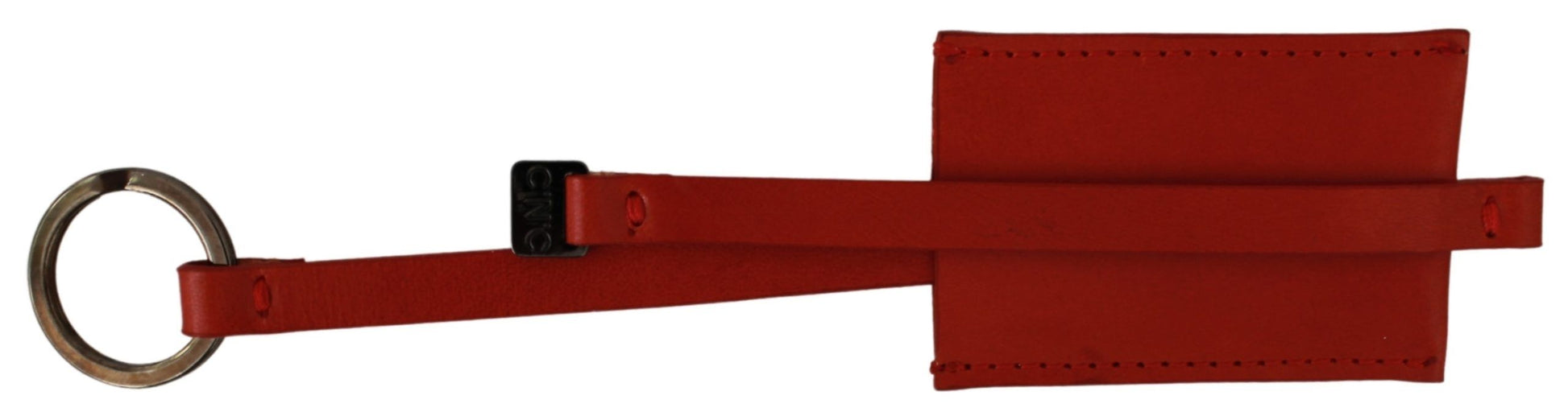 Costume National Red Leather Branded Logo Keyring Keychain Costume National