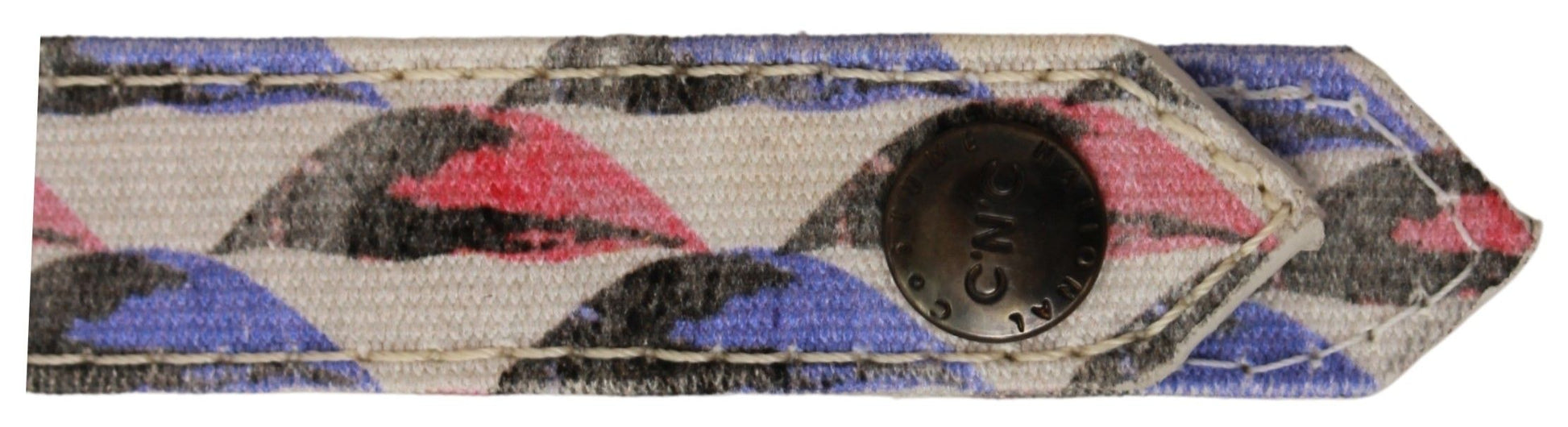 Costume National White Ring Branded Textile Keychain Costume National