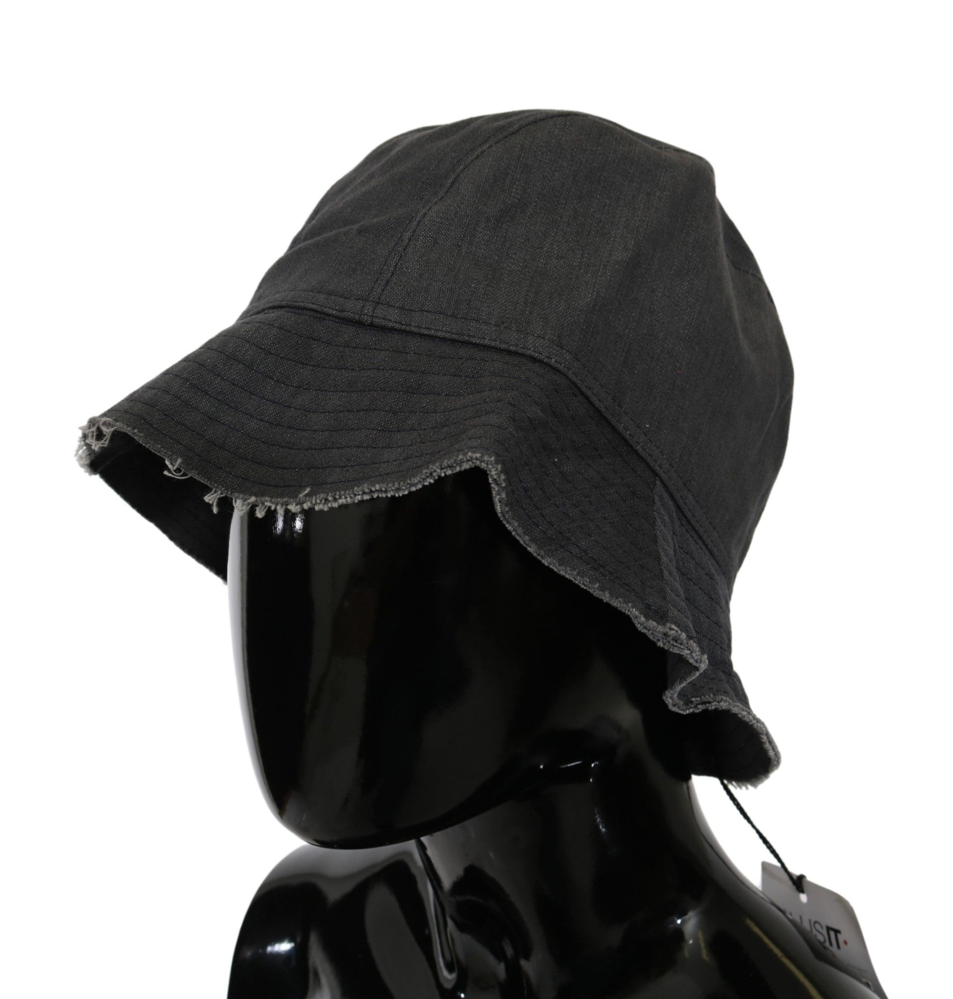 Costume National Black Washed Wide Brim Outdoor Bucket Hat Costume National
