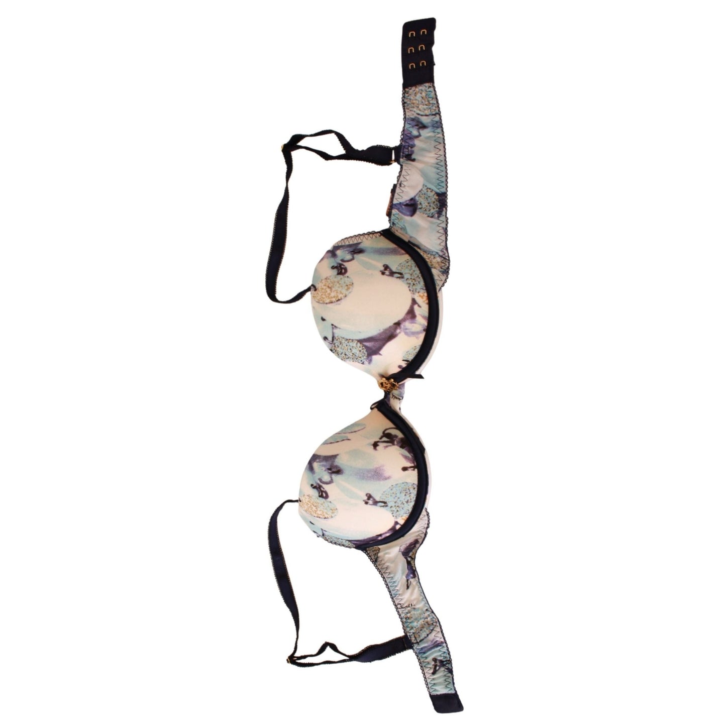 Roberto Cavalli Blue Printed Nylon Reggiseno Bra Underwear Roberto Cavalli