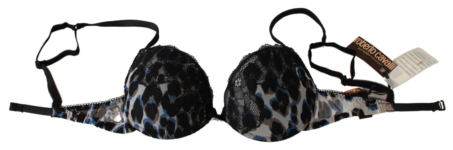 Roberto Cavalli Black Lace Reggiseno Nylon Bra Underwear Roberto Cavalli