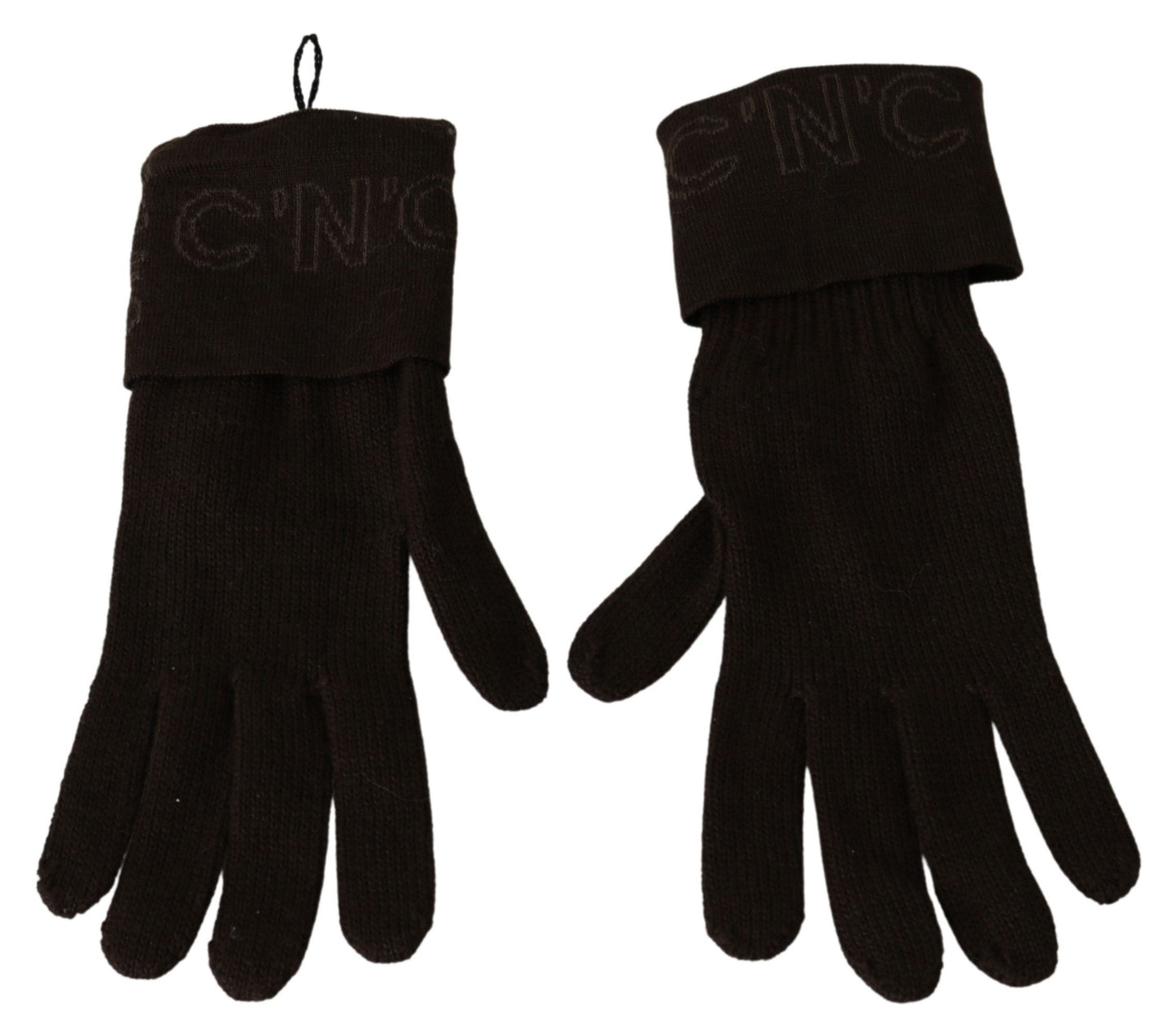 Costume National Brown Wool Knitted One Size Wrist Length Gloves Costume National
